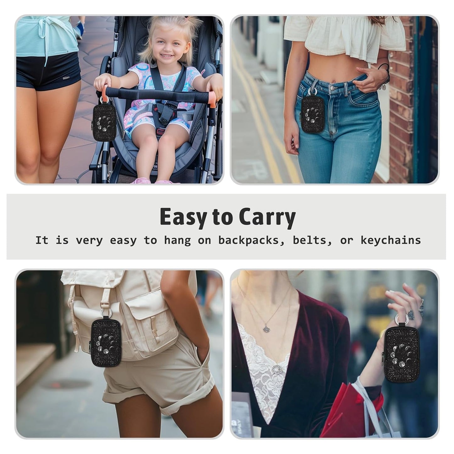 Lunar Eclipse Hand Sanitizer Spray Case, Cute Hand Sanitizer Holder Zippered Pouch, Moon Fashion Accessory with Snap Hook for Glow Mist and Power Mist 1FL OZ