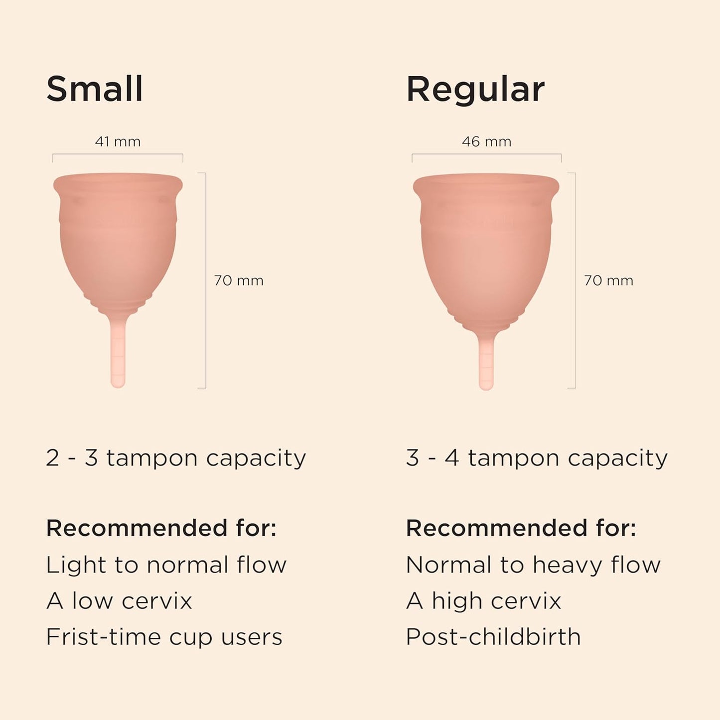 Saalt Soft Menstrual Cup – Reusable Period Cup – Made for Comfortable, Leak-Free Protection Up to 12 Hours – BPA & Latex Free – Includes Cup & Carry Bag (Regular, Desert Blush)