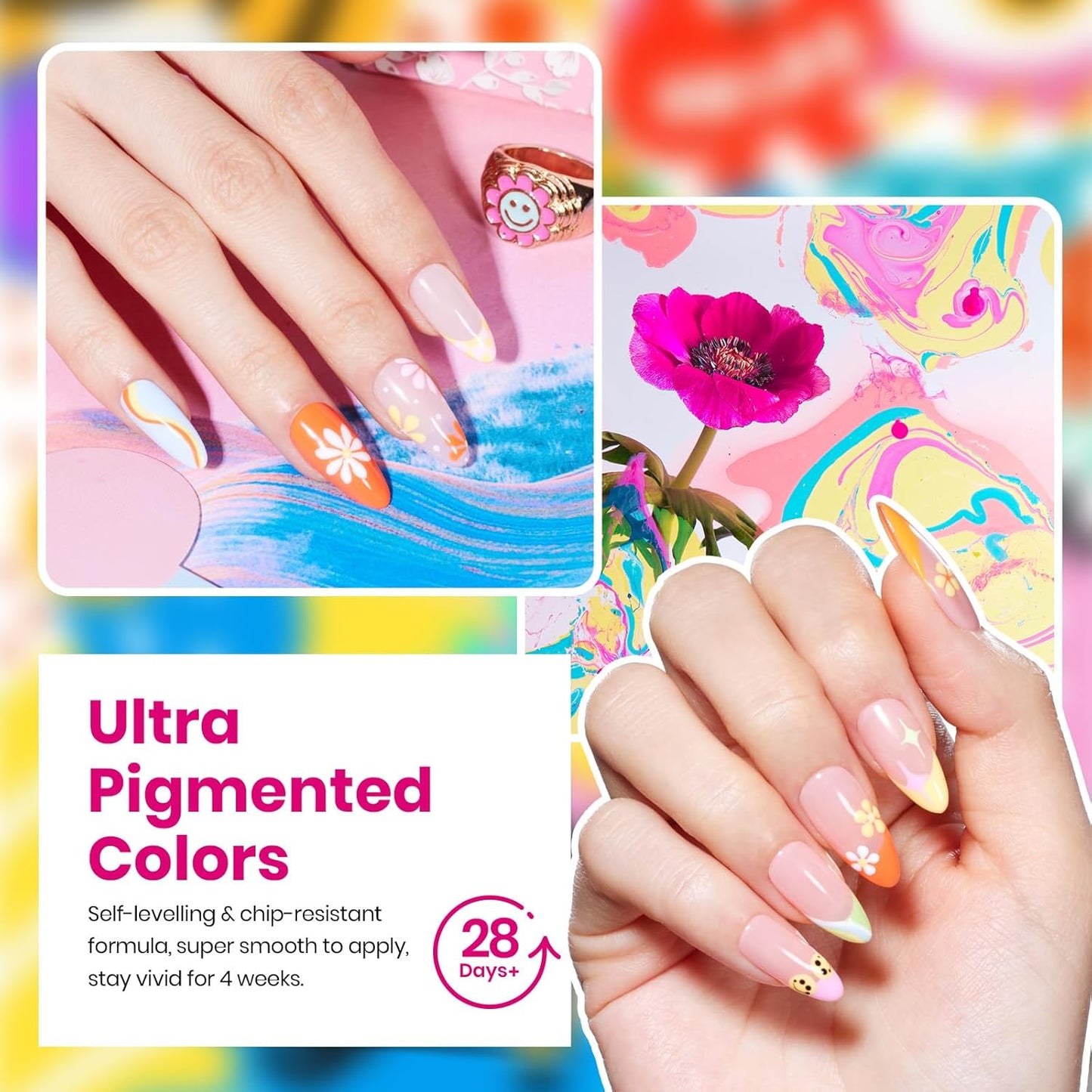 beetles Gel Polish Doodle Dreams - Gel Nail Polish Set Orange Red Purple Nude White Black Blue 25 Colors with Base Glossy Matte Top Coat UV LED Soak Of Gifts for Women Girls