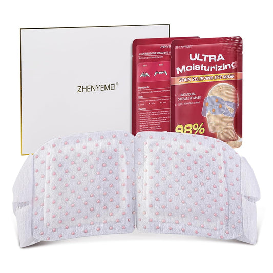 3D Self Heated Eye Mask for Dry Eyes with 100+ Soft Beads,Steam Eye Mask for Sleeping,Relaxation, Disposable, Spa, Travel Gifts for Women, Men