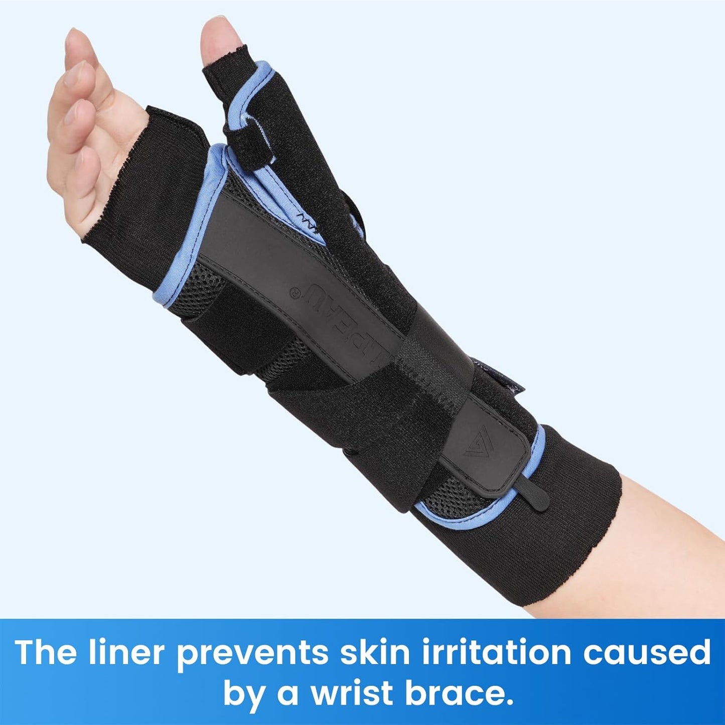 Hand Socks for Splint (Pack of 10), Elastic Cotton Stockinette Tubing, Surgical Sleeves for Arm, Wrist and Thumb Sleeve Under Brace, Cast Wrap Liner for Men & Women, Fit Left & Right Hands (Black, L)