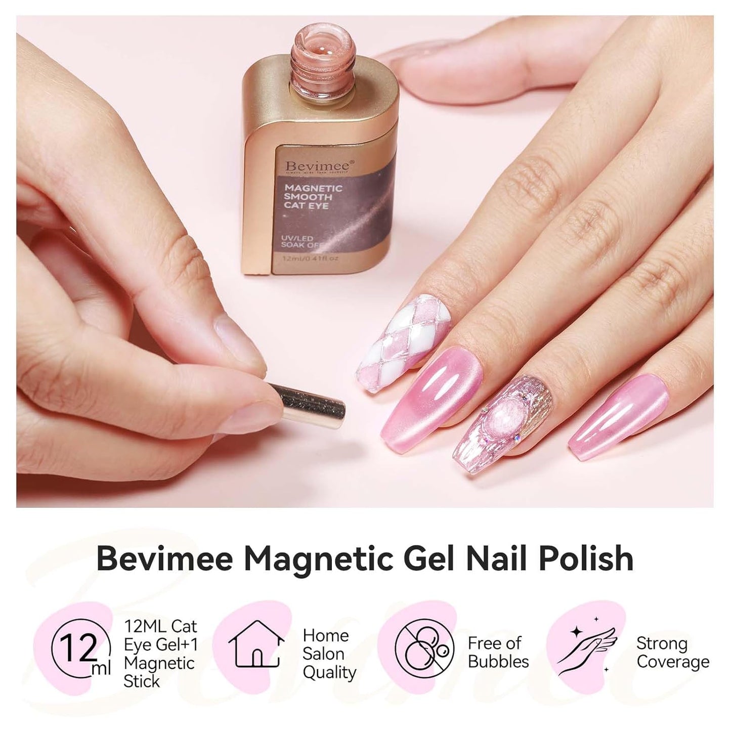 Cat Eye Gel Nail Polish, Moonlight Glitter Holographic Cateye Nail Polish with Magnet 12ML, Magnetic Mirror Glass Ceramics Smoothie UV Gel for Nail Art Manicure DIY at Home