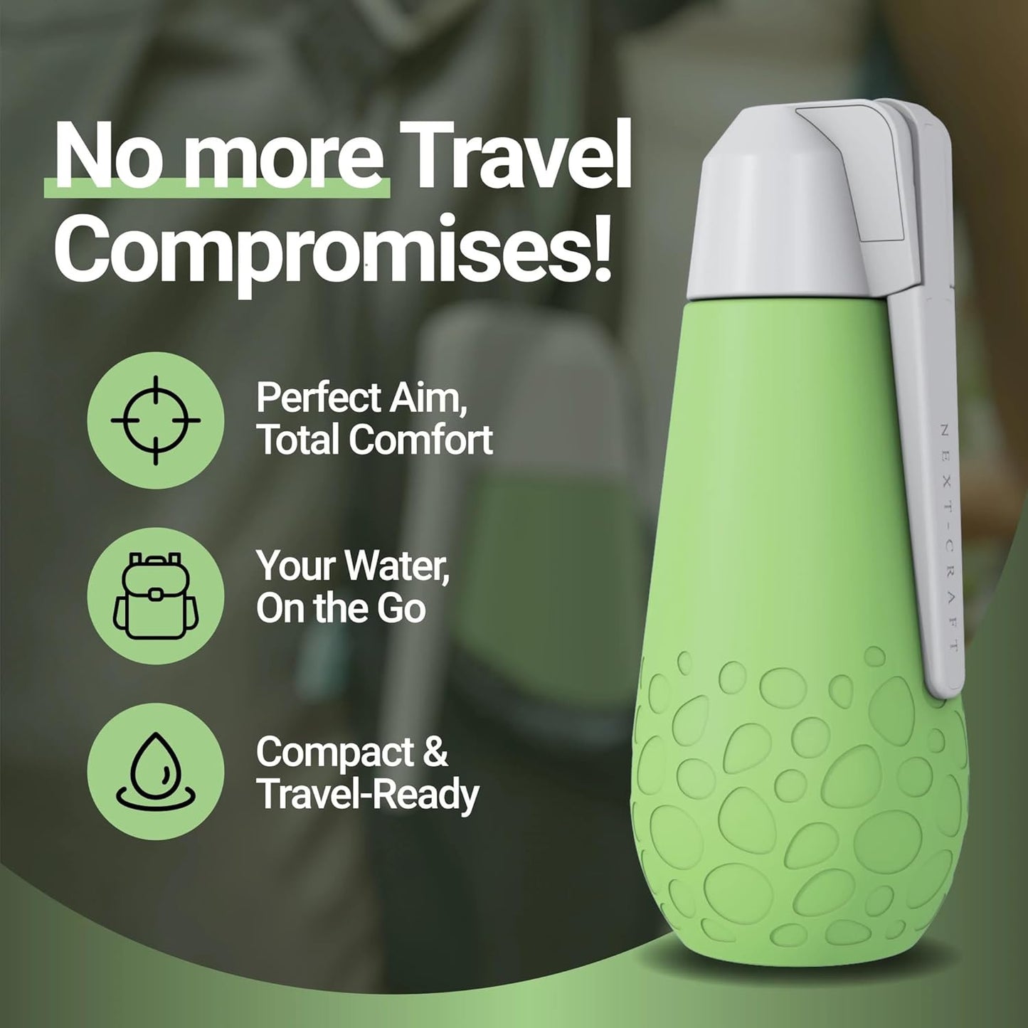 Nextcraft Portable Bidet & Peri Bottle, 180° Rotatable Foldable Nozzle, Compact Travel Design, Camping, Office, Postpartum Perineal, Menstrual Care, Haemorrhoid Relief