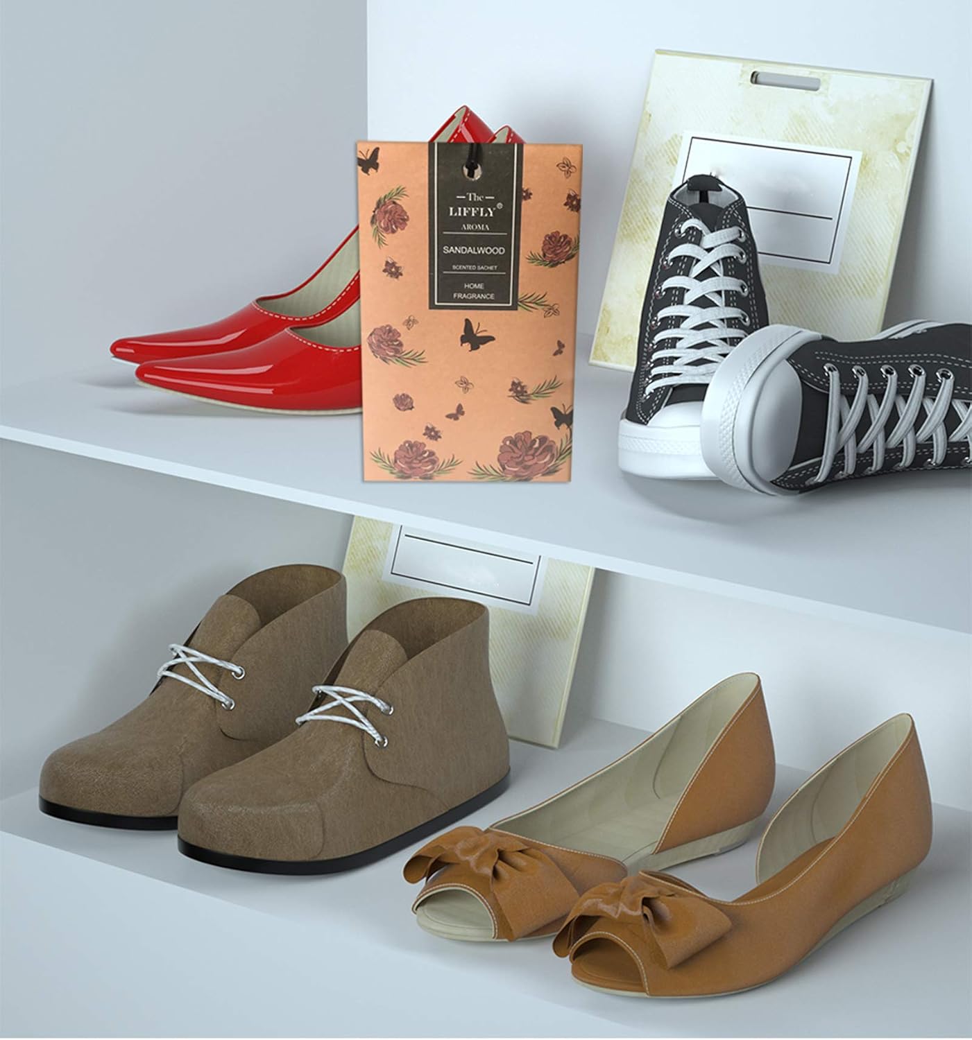 14 Packs Sandalwood Scented Sachets for Drawers and Closets