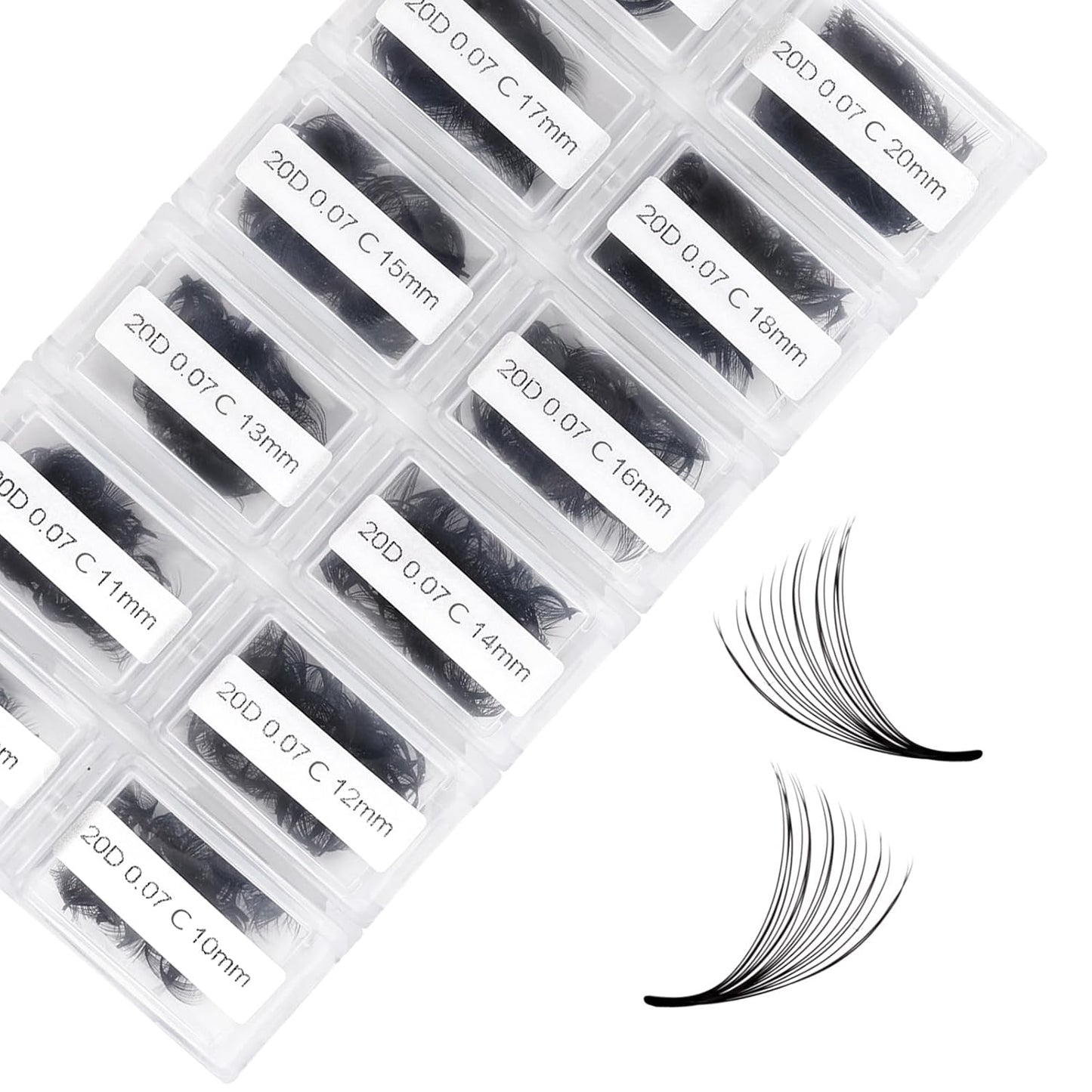 Premade Fans Eyelash Extension 1200 Fans 20P Loose Volume Lashes C Curl Pre-made Fans 9-20mm