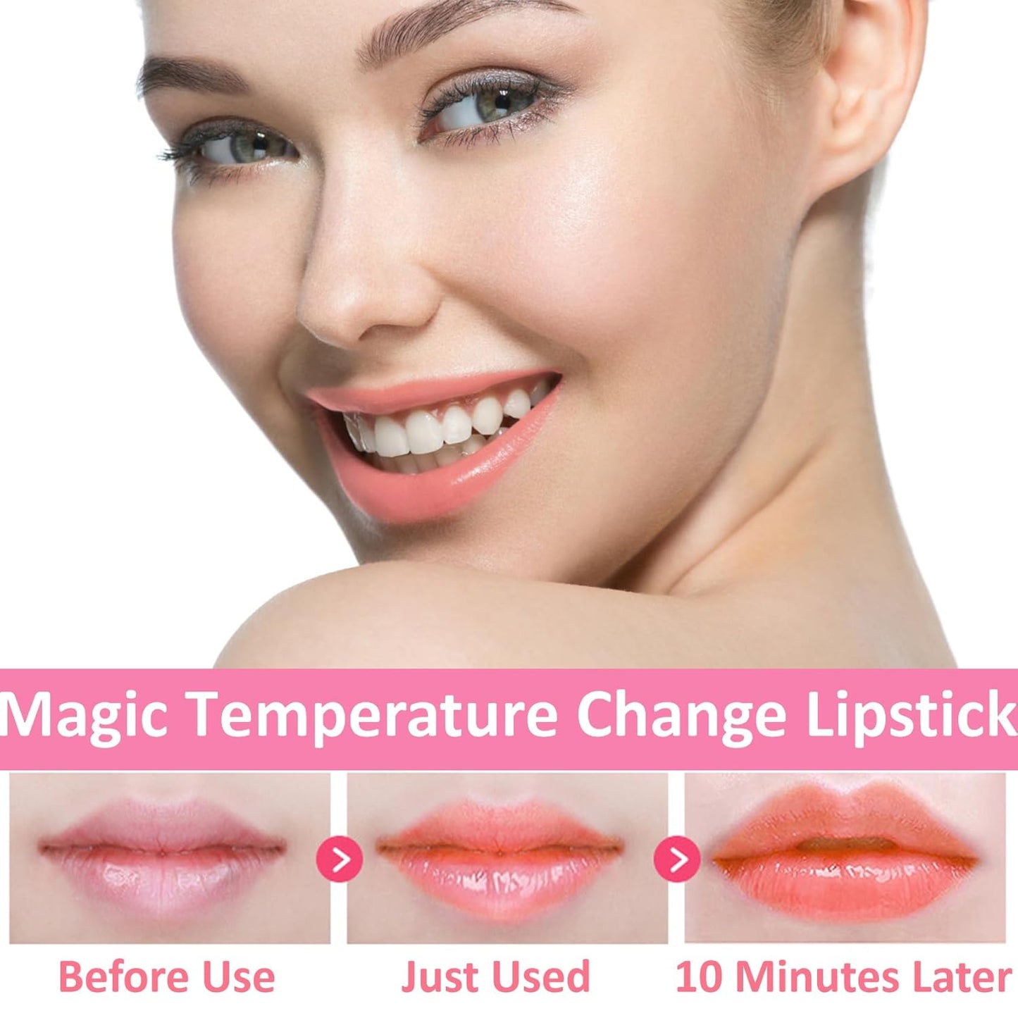 2 Pack Crystal Flower Jelly Lipstick,Magic Color Changing Lipstick,PH Clear Temperature Color Changing Lip Gloss,Lip Balm,Long Lasting Nourishing Moisturizing Lip Stick Set X01+02