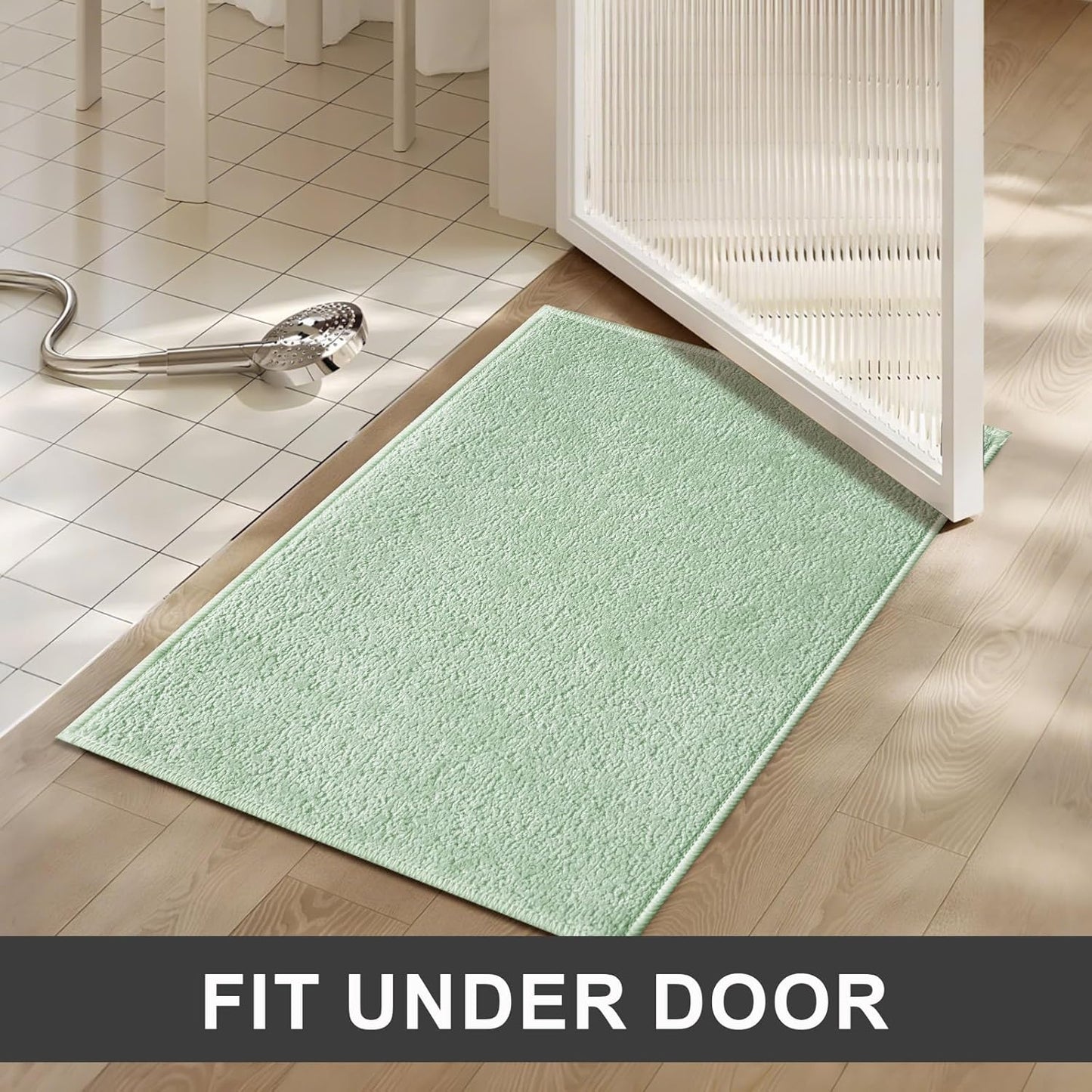 Bathroom Runner Rugs, Thin Absorbent Non-Slip Bath Mat, Quick Dry Low Pile Mats for Bathroom Floor Front of Bathtub,Shower Room,Sink,20"×47",Sage Green