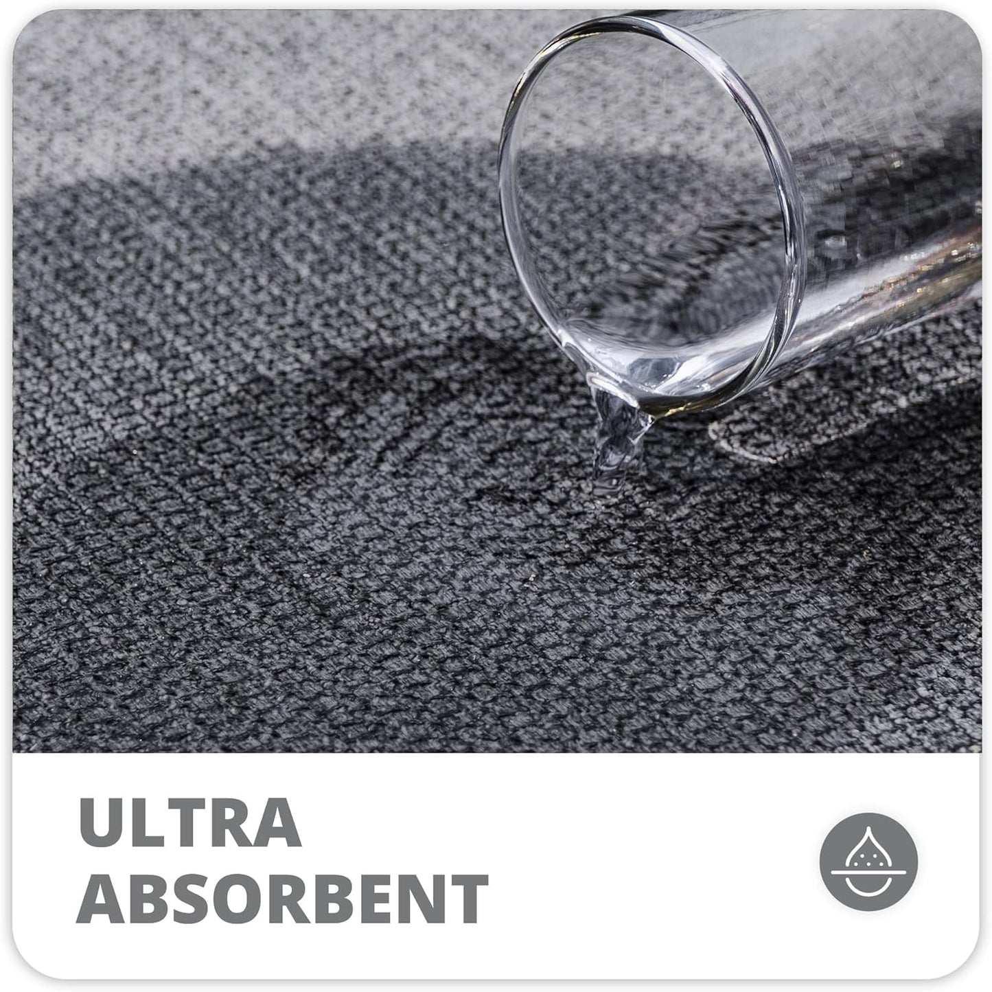 Bath Mat,Ultra Thin Bathroom Rugs,Rubber Bath Mats for Bathroom,No Slip Bath Rug,Quick Dry,Machine Washable,Low Pile,Absorbent,Shower Outside,Sink,Home Decor Accessories.Dark Grey,1'8"x2'8"(20x32inch)