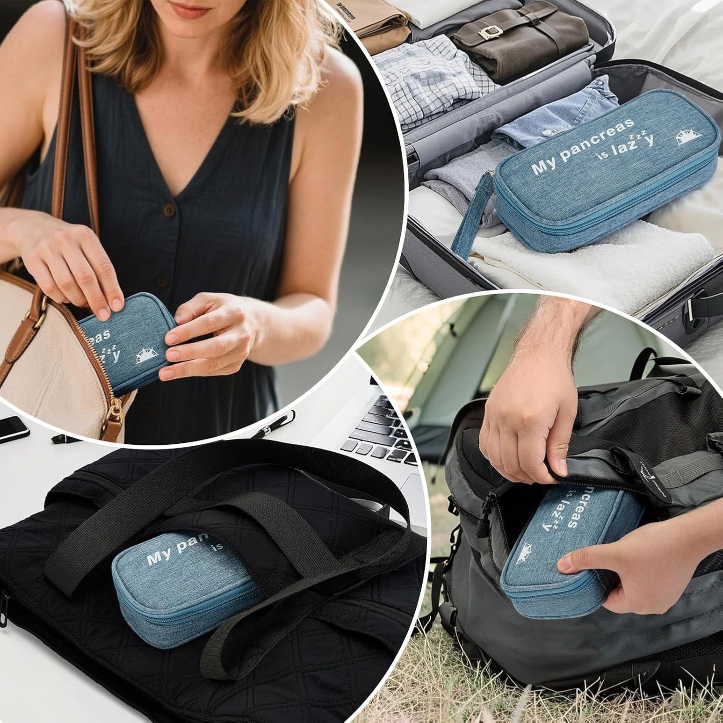 apollo walker Insulin Cooler Travel Case Diabetic Medication Cooler with Ice Packs and Insulation Liner Insulin Cooler Travel case TSA Approved