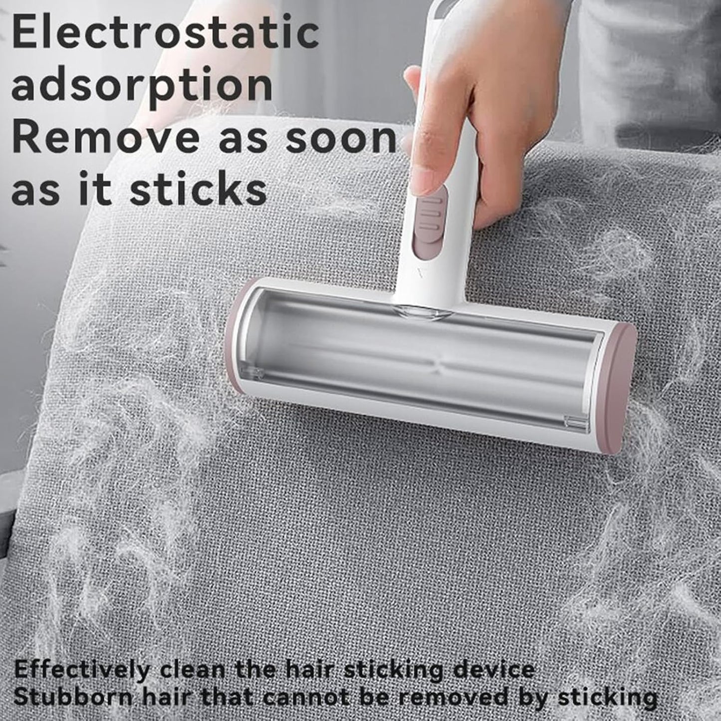 Pet Hair Remover & Lint Roller- Remove Cat/Dog Hair from Car Interiors, Furniture, Couch, Carpet and Bedding - Reusable & Washable Animal Fur Removal Tool for Pet Owners (Brown & White)