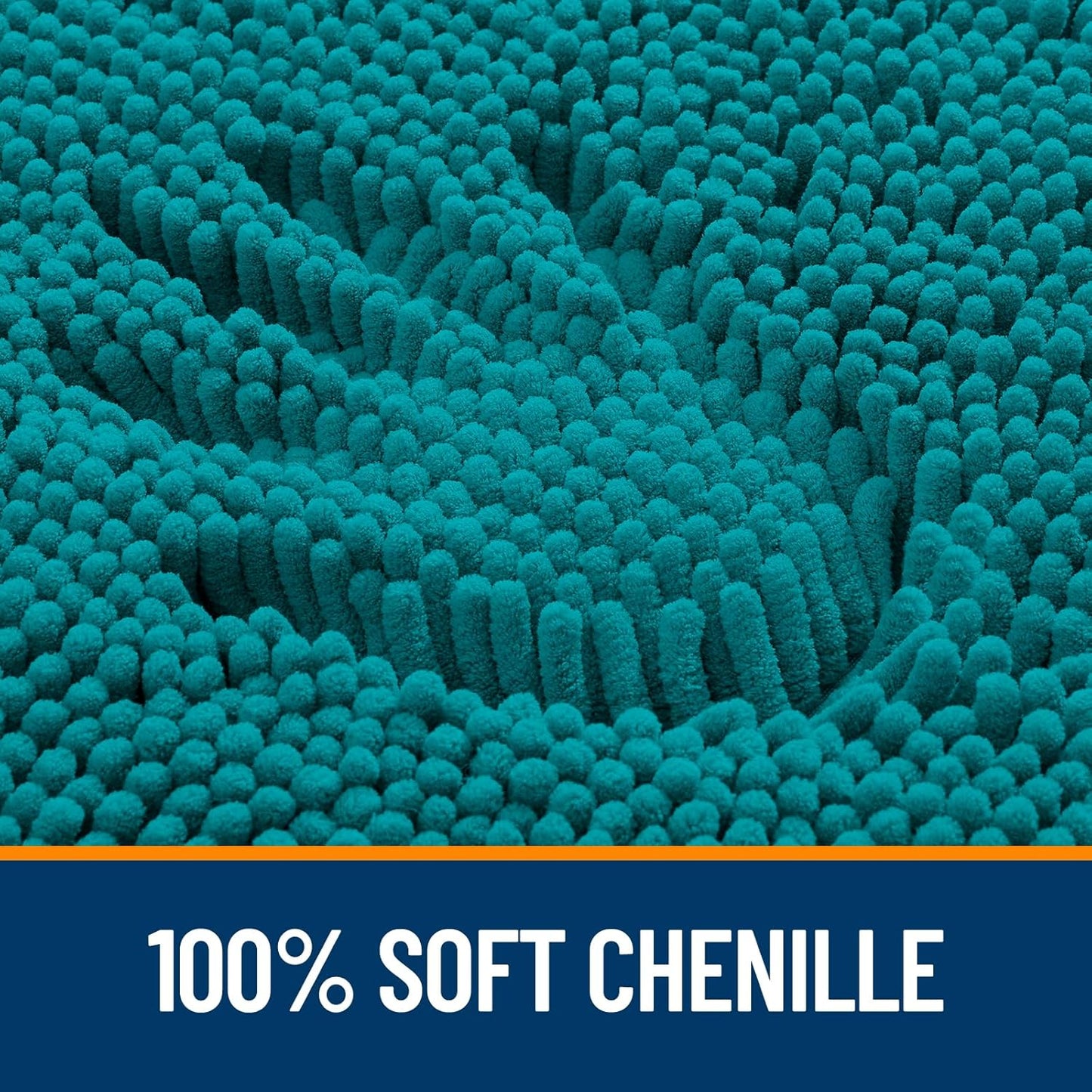 OLANLY Bathroom Rugs 44x24, Extra Soft Absorbent Chenille Bath Rugs, Rubber Backing Quick Dry, Machine Washable Bath Mats for Bathroom Floor, Tub and Shower, Home Decor Accessories, Deep Lake