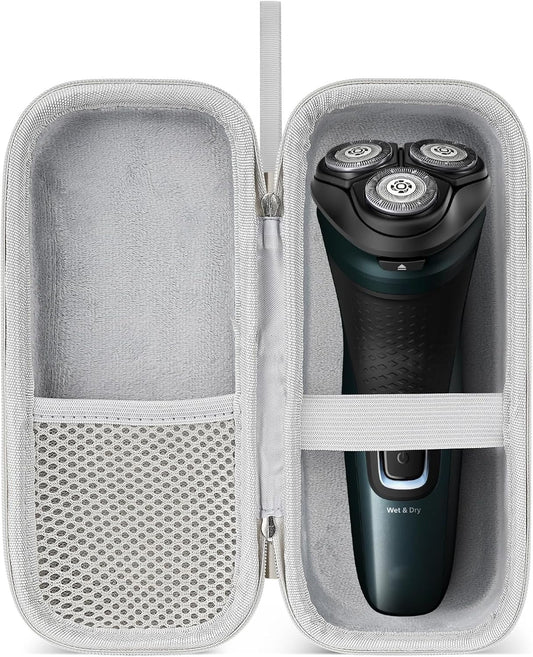 Linkidea Hard Shell Shaver Travel Case, Compatible with Philips Norelco 2400, 3600, MANSPOT Electric Razor, Portable Storage Organizer (Silver)