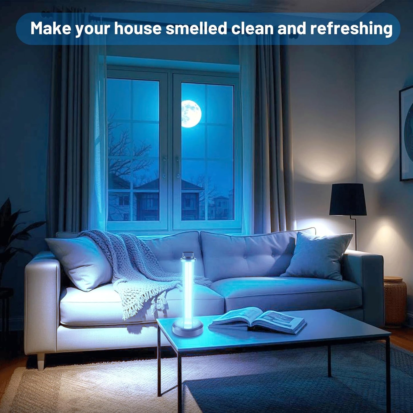 38W UV Sanitizer Light, Portable Ultraviolet Light with 3-Gear Timer and Remote Control, 110V, 99.99% UVC O-Zone Lamp for Home, Office, Hotel, School