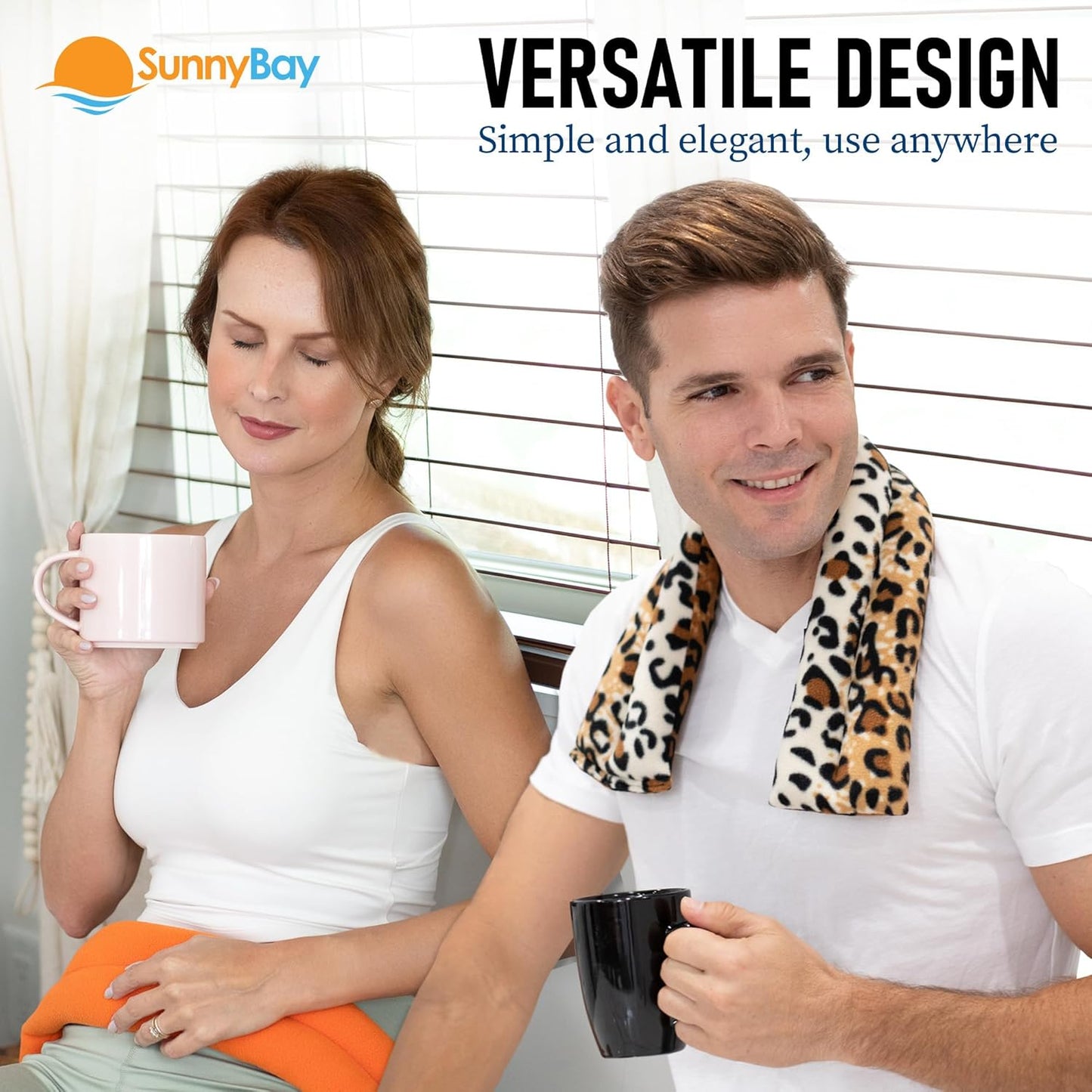 SunnyBay Microwave Heating Pad, Microwavable Moist Heated Neck and Shoulder Wrap, Versatile Weighted Beanbag Cold Pack or Warm Compress for Pain Relief, 26x4 Inches, Made in USA, London