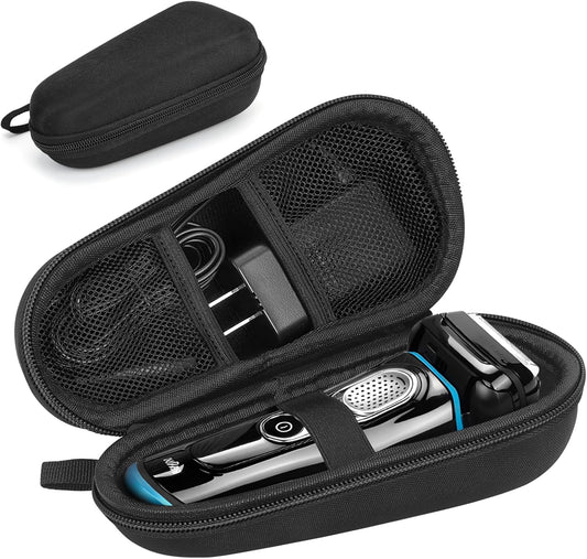 Electric Shaver Case,Travel Shaver Storage Bag & Razor Organizer Pouch,Durable,Waterproof, Compact Design for Men's Essentials,Fits Most Electric Shavers for Philips Braun Panasonic(Black)