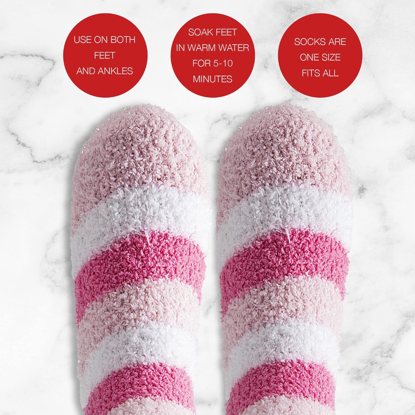 Live Green Bath and Body Pedicure Set- Relaxing Foot Care Set with Pink Fuzzy Socks, Peppermint Foot Lotion, and Foot Scrub, Holiday Present for Women