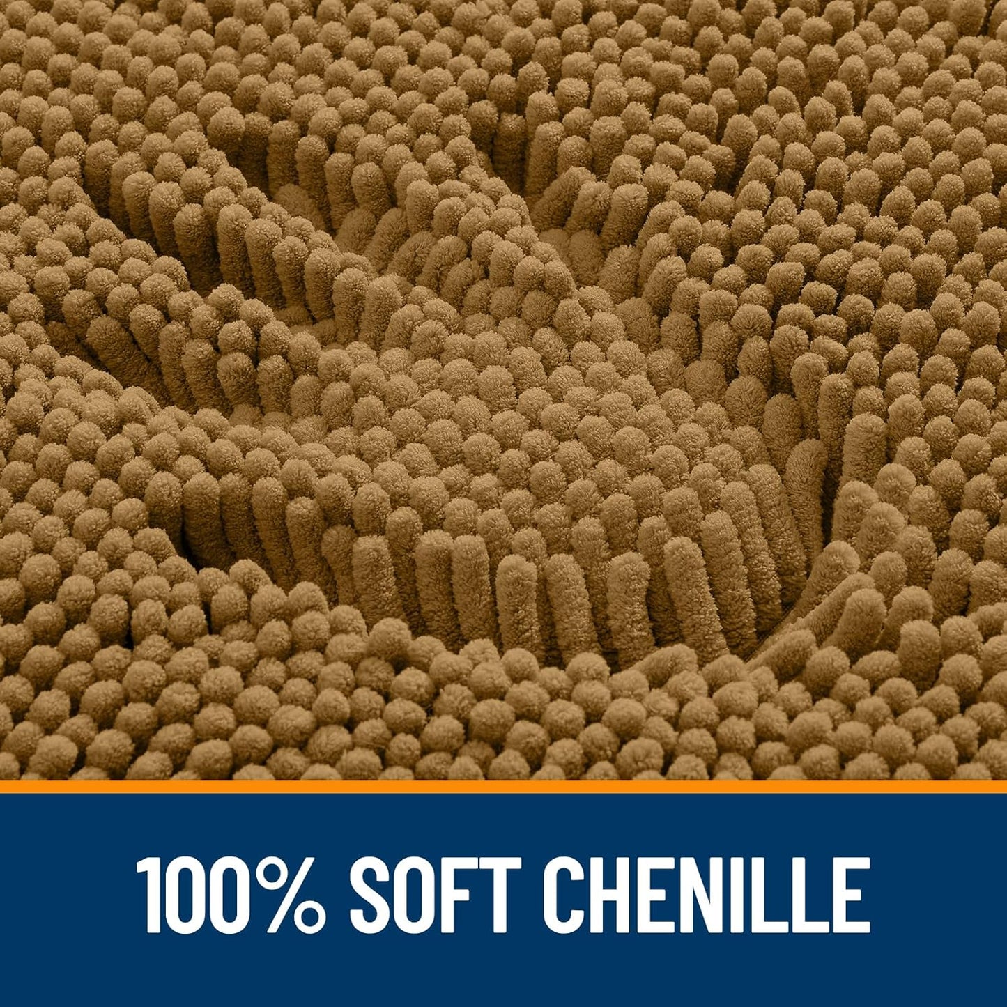 OLANLY Bathroom Rugs 44x24, Extra Soft Absorbent Chenille Bath Rugs, Rubber Backing Quick Dry, Machine Washable Bath Mats for Bathroom Floor, Tub and Shower, Home Decor Accessories, Ochre