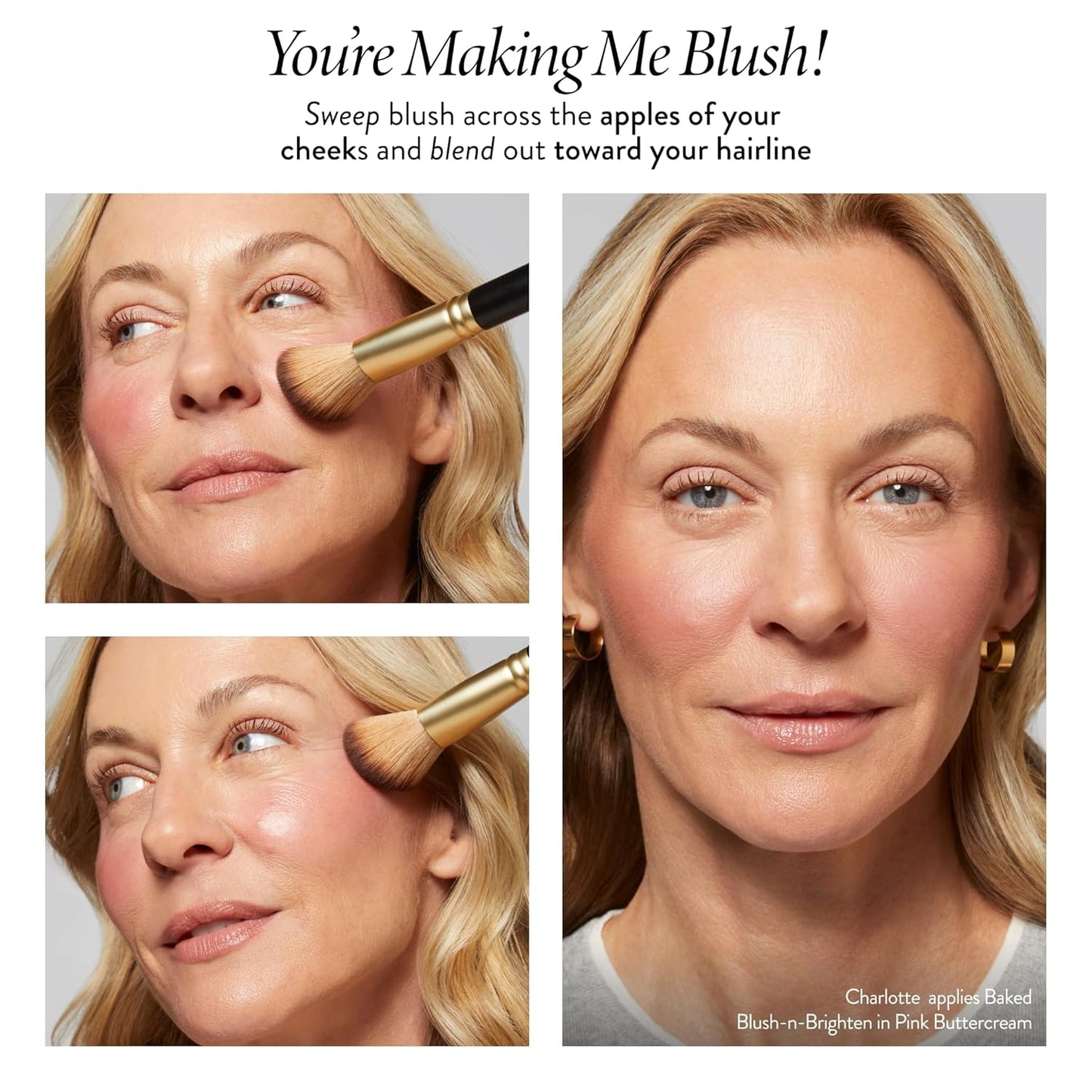 LAURA GELLER NEW YORK Baked Blush-n-Brighten Marbleized Blush + Angled Brush (07 Sunlit Rose, 47mm)