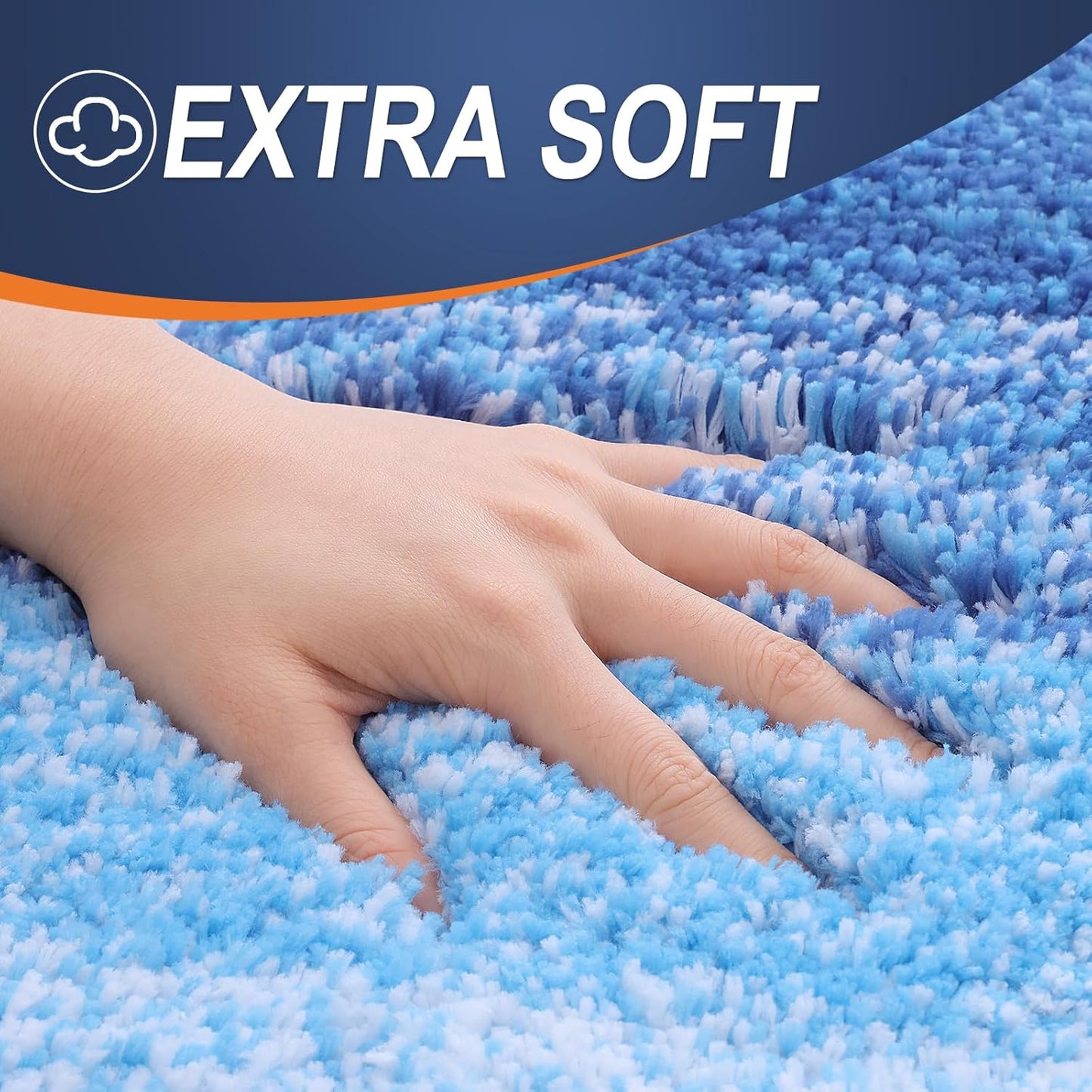 OLANLY Bathroom Runner Rugs 44x24, Extra Soft Absorbent Microfiber Bath Rugs, Rubber Backing, Quick Dry, Washable Bath Mats for Bathroom Floor, Tub and Shower, Home Decor Accessories, Light Royal Blue