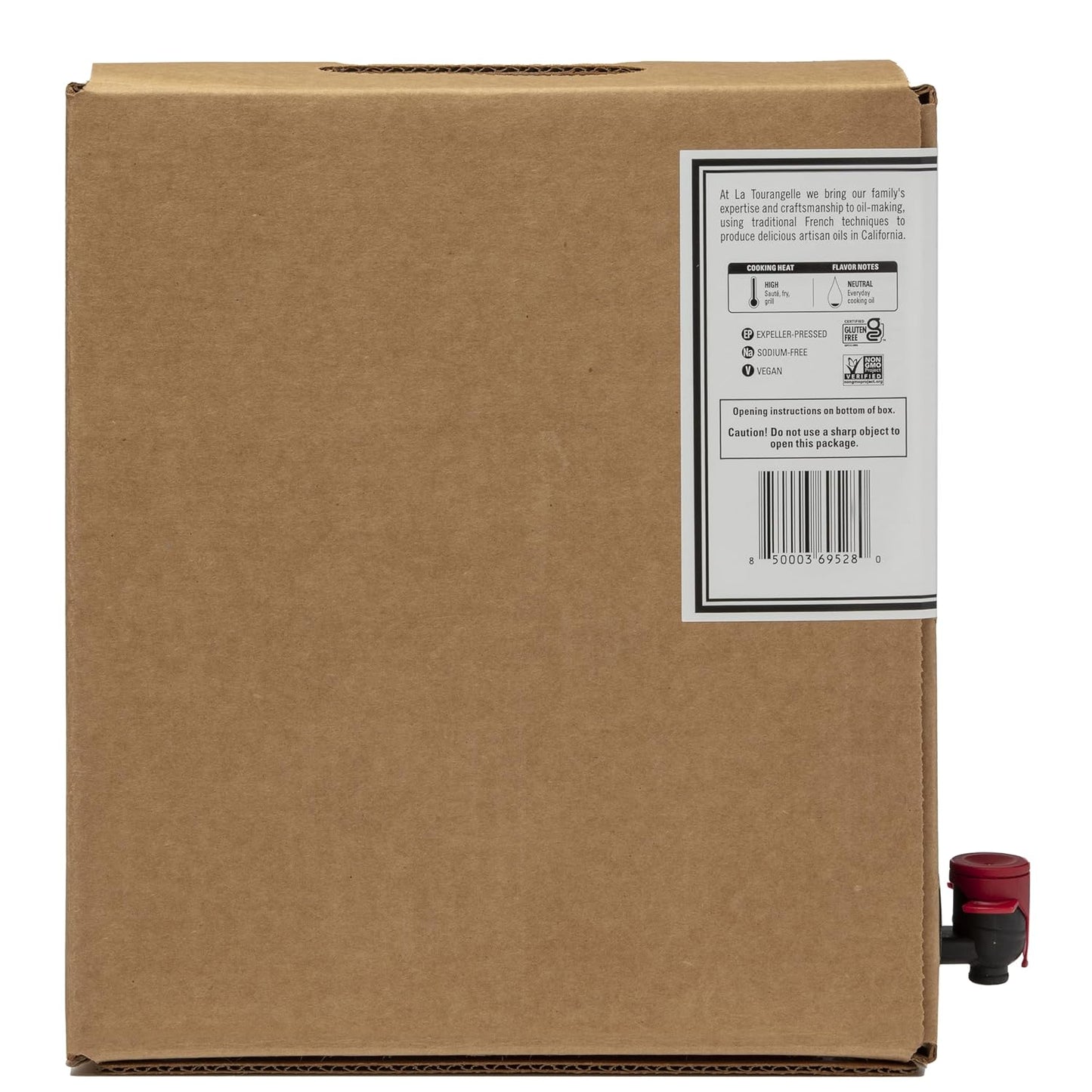 La Tourangelle, Expeller-Pressed Grapeseed Oil, High Heat Neutral Cooking Oil, Cast Iron Seasoning, Also Great for Skin, Hair, and DIY Beauty Recipes, 5 Liters