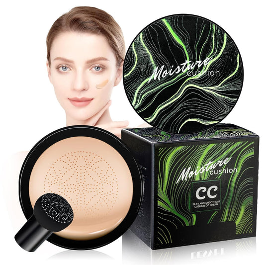 Mushroom Head Air Cushion CC Cream - Moisturizing BB Creams Foundation, Long-Lasting Waterproof New Air Cushion CC Cream Concealer for Even Skin Tone (Ivory, 1 PCS)
