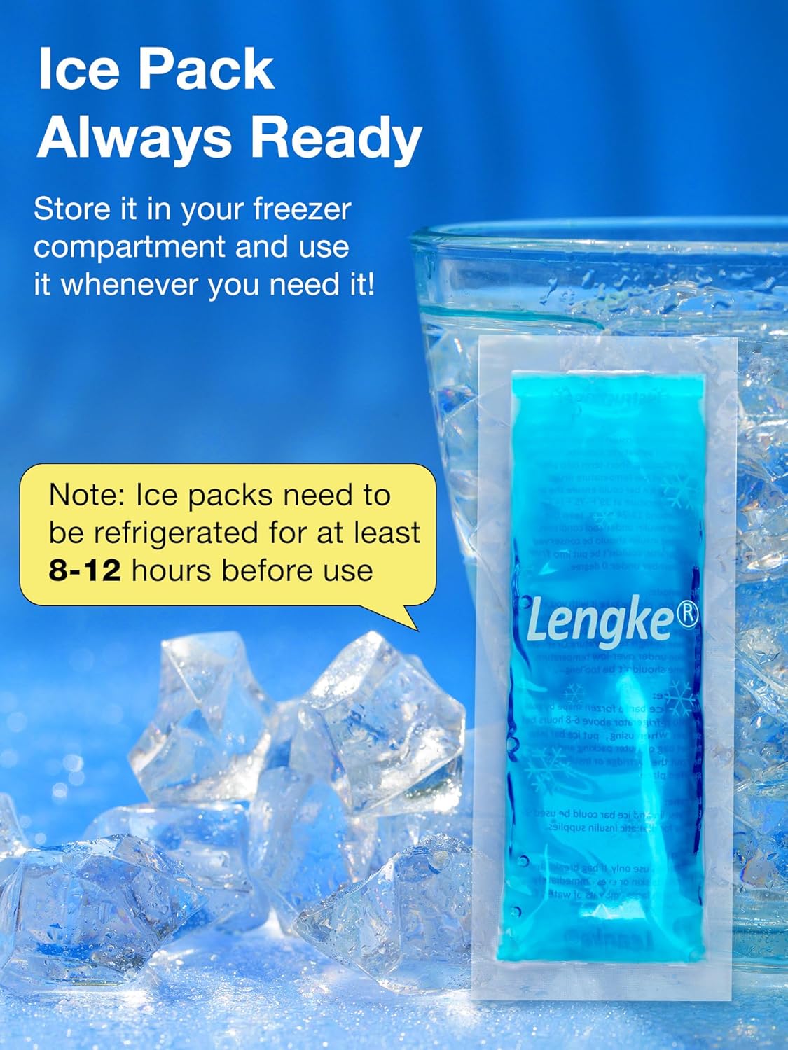 Leng Ke Ice Pack TSA Approved for Travel, Small Ice Packs, Reusable Ice Packs for Medication, Sutiable for Most Insulin Cooler Travel Case (4 Packs)