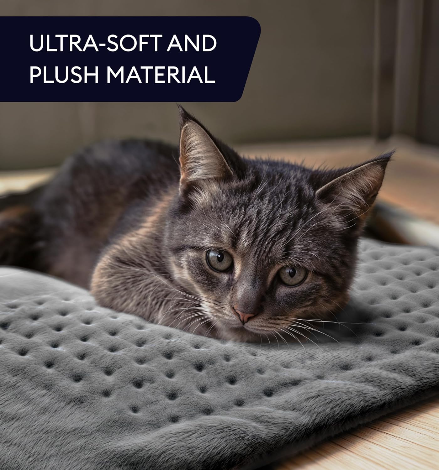 GENIANI Electric Throw - XXL 18"x26" Heating Pad for Back Pain & Cramps Relief, Auto Shut Off, Machine Washable, Heat Pad, Holiday Gifts for Women, Men, Heat Patches (Tabby Gray)