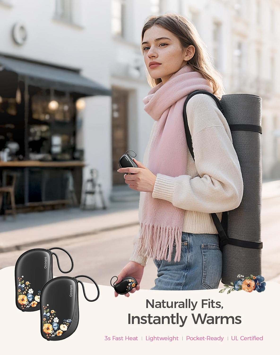 OCOOPA Hand Warmers Rechargeable 2 Pack, Ultra Slim Electric Hand Warmers, Portable Pocket Heater, Comb-Inspired, Fits in Gloves,UL Certified, Winter Essentials,UT5 Sway