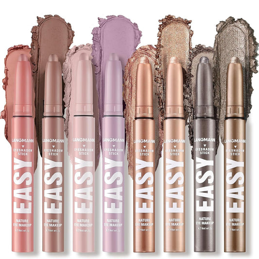 Jolilab Eyeshadow Stick Set, 8 Colors Matte Professional Bright-Colored Contouring and Highlight Eyeshadow Stick, Cream Waterproof Long Lasting High Pigmented Eye Shadow. (8, Set G)