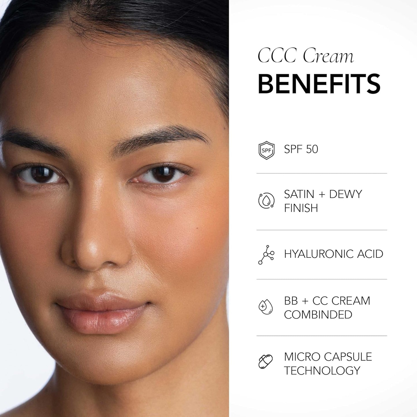 CLE Cosmetics CCC Cream (Golden Medium 301 / SPF 50) - Color Correcting With Sunscreen - Lightweight, Hydrating Foundation - BB & CC Hybrid - Light to Medium Coverage - 1 fl oz