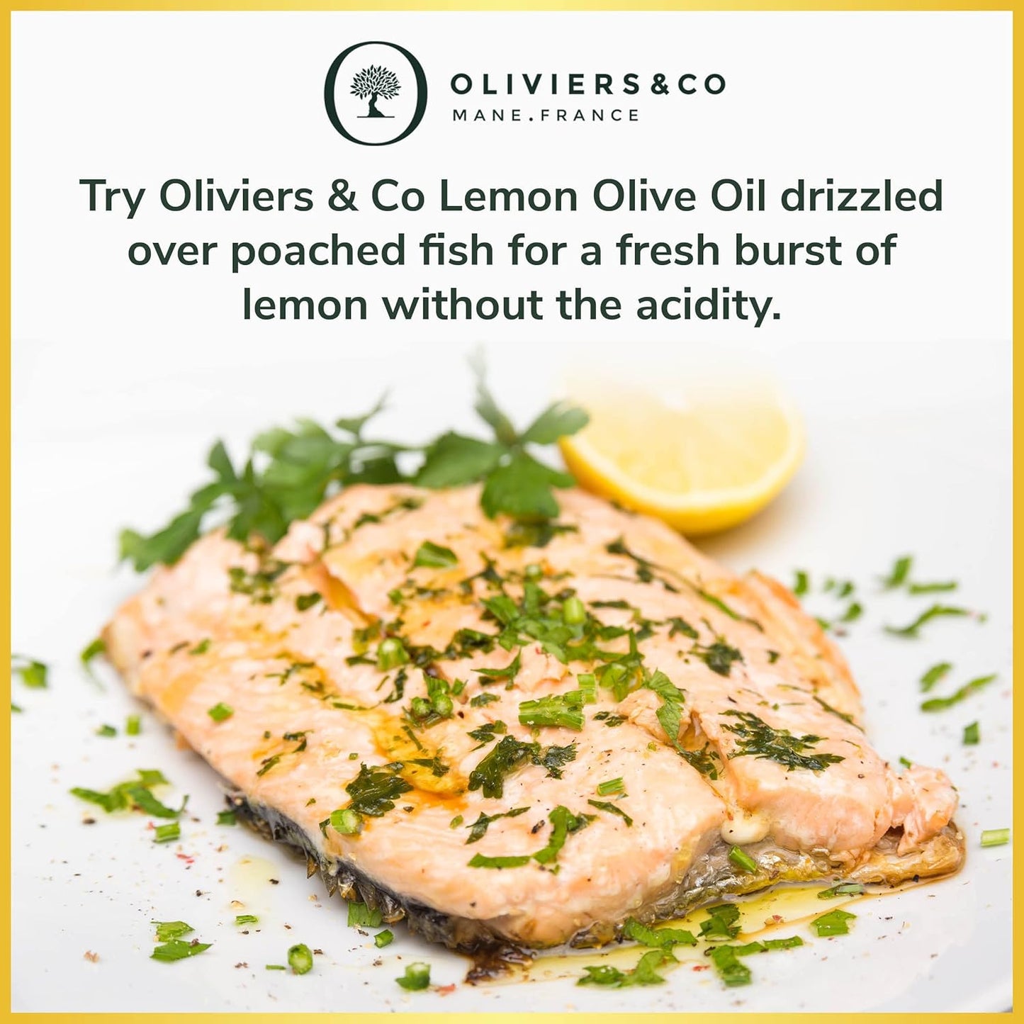 Lemon Olive Oil by Oliviers & Co. | Cold Pressed Extra Virgin Olive Oil and Fresh Lemons | Everyday and Cooking EVOO from Italy | Gourmet Flavored Lemon Oil in Tin Can | 16.8 Fl oz