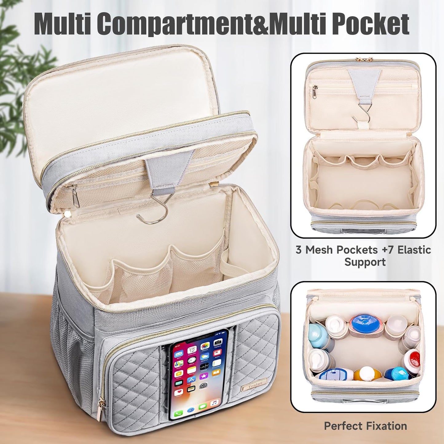 Large Toiletry Bag for Women Men,Bathroom Bag,Water Resistant Portable Shower Caddy for College Dorm,Hanging Toiletry Bags for Traveling,Gym Camping Cruise Ship Travel Essentials Shower Bag