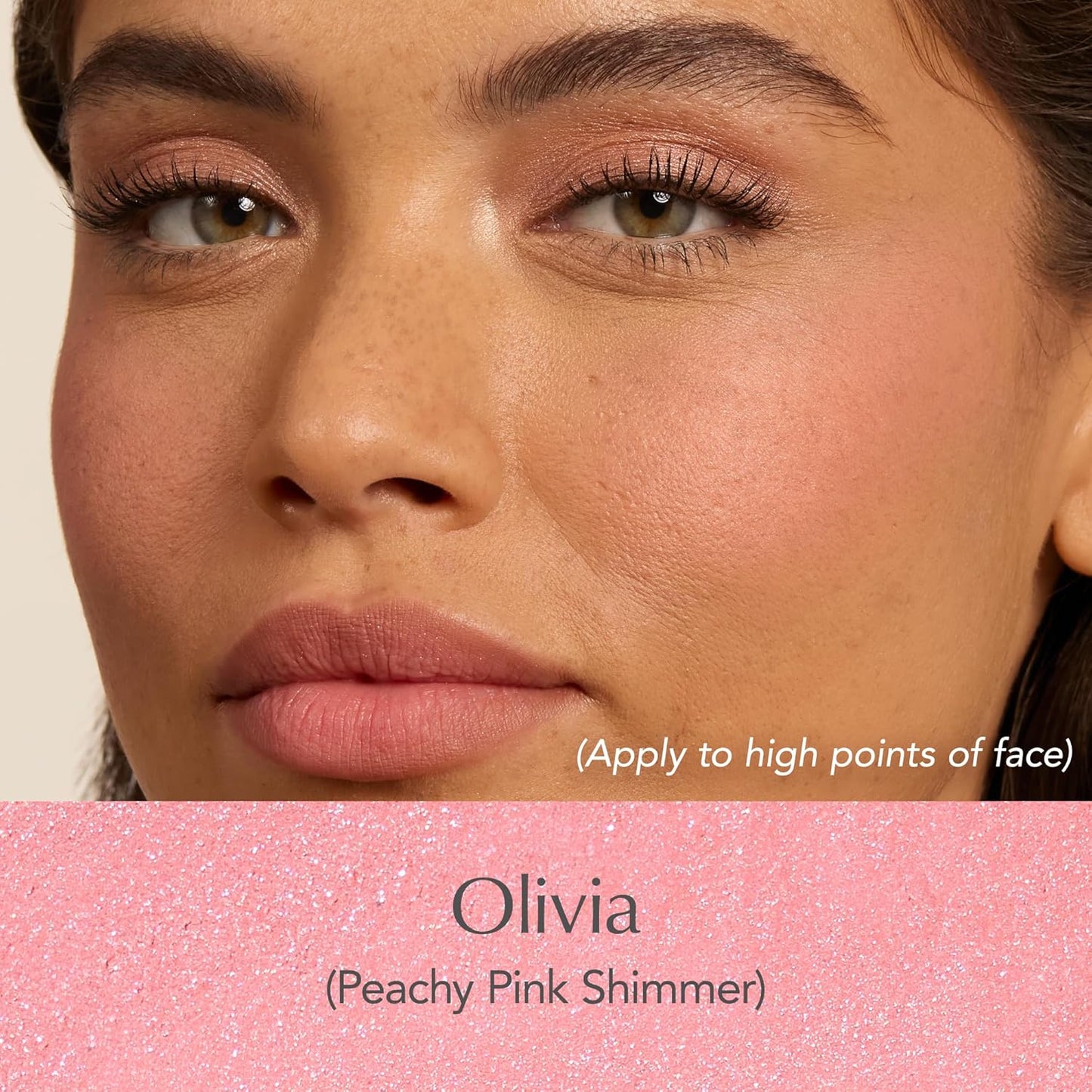 Thrive Causemetics Triple Threat Color Stick: Cream Blush Stick with Vitamin E, Evening Primrose Oil, Waterproof Smudge Proof Face Makeup, Olivia (Peachy Pink Shimmer)