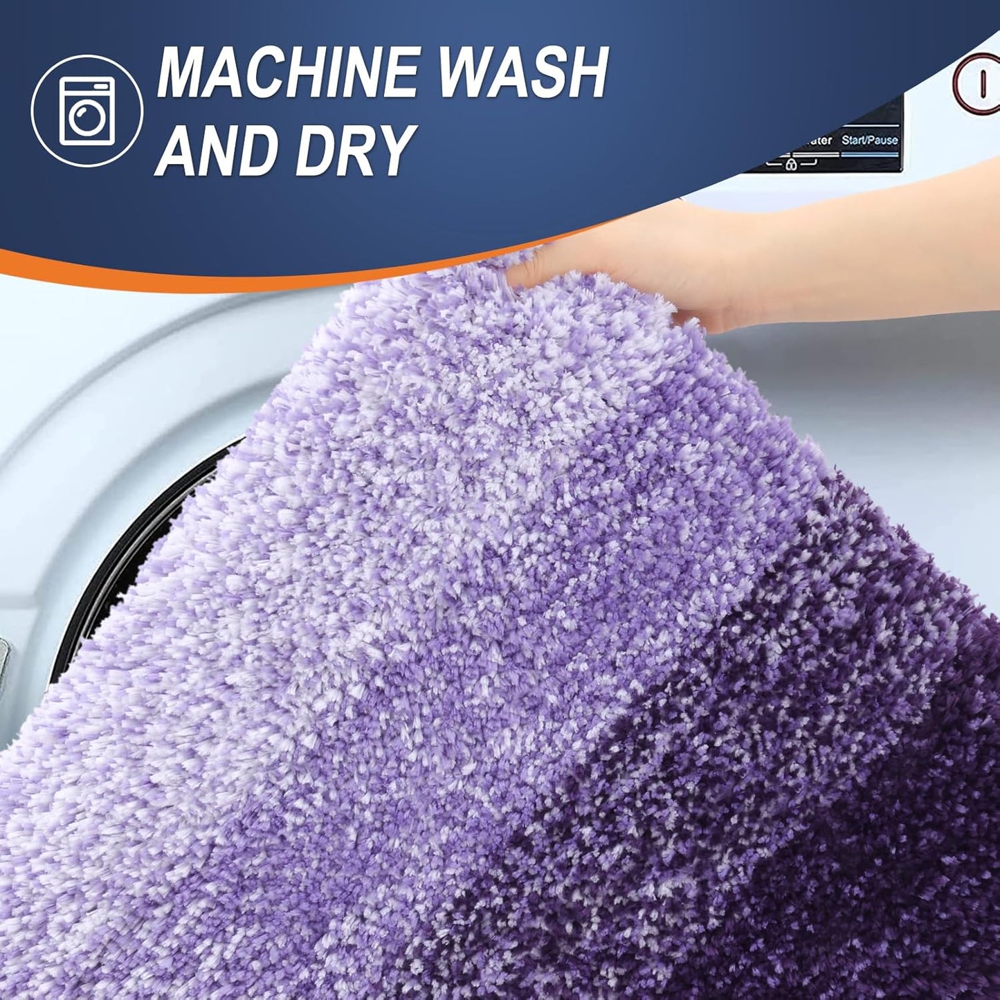 OLANLY Bathroom Runner Rugs 70x24, Extra Soft Absorbent Microfiber Bath Rugs, Rubber Backing, Quick Dry, Machine Washable Bath Mats for Bathroom Floor, Tub and Shower, Home Decor Accessories, Violet