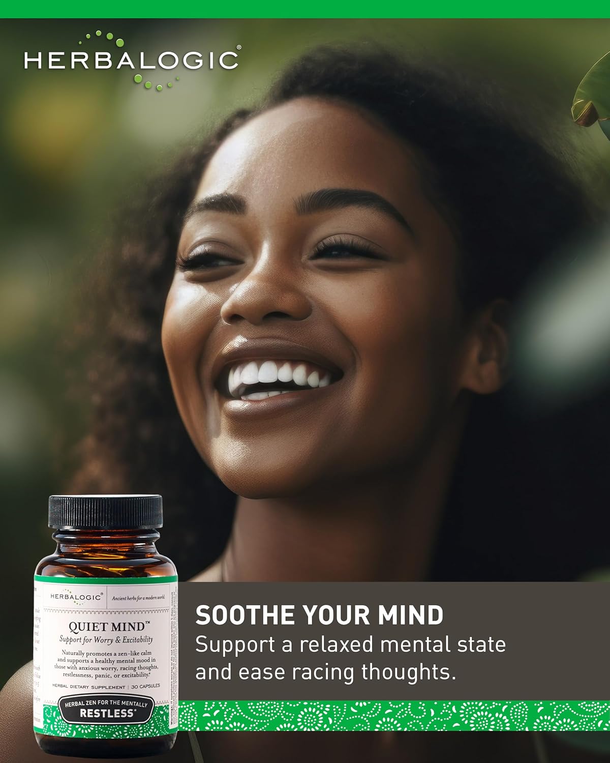 Quiet Mind Herb Capsules - Non-Sedating, Promotes a Feeling of Zen-Like Calm - Eases Anxious Worry and Panicky Mood - Based on The Traditional Chinese Formula GUI Pi Tang - 30 Cap Count
