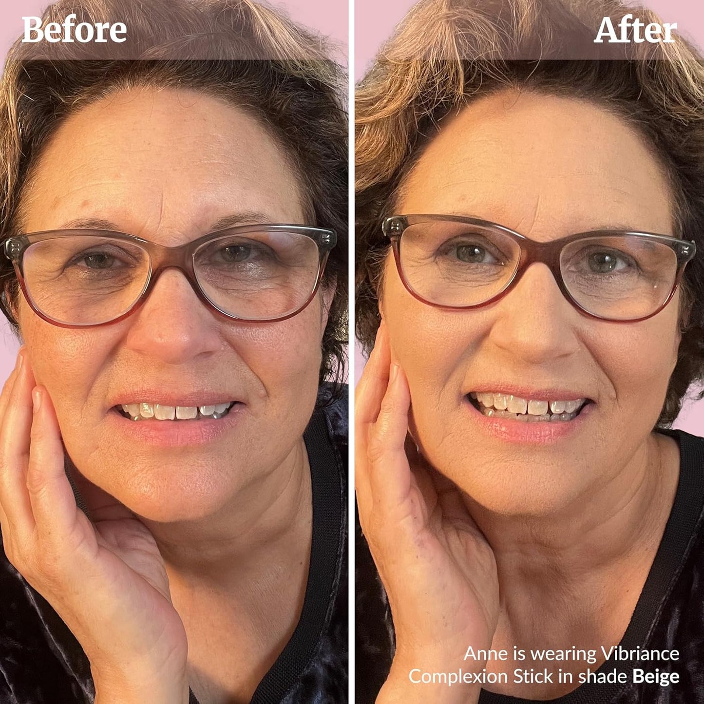 Vibriance Complexion Sticks - Foundation for Mature Skin - Sheer, Buildable Coverage Face Makeup Foundation for Older Women - 3-in-1 Base, Contour, Concealer - Beige