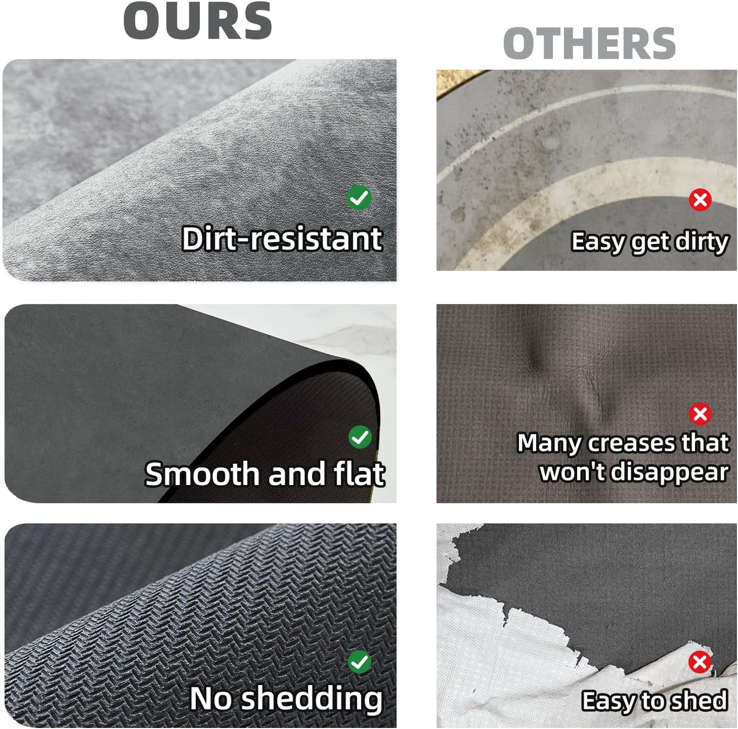 Bathroom Mat Quick Dry, Bathroom Rugs Non Slip Washable Thin Absorbent Bath Mat Fits Under Door Bathroom Floor Mat Perfect for Bath, Shower, or Sink 24"x70" Light Grey