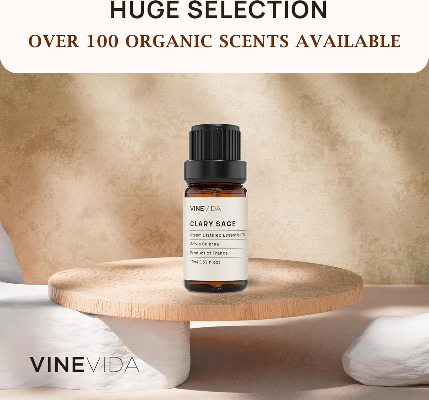 VINEVIDA Clary Sage Essential Oil 10 mL - Undiluted Candle Scent DIY Scents for Candlemaking Soap Making Safe Skin 0.33 Fl Oz 1.33 Ounces