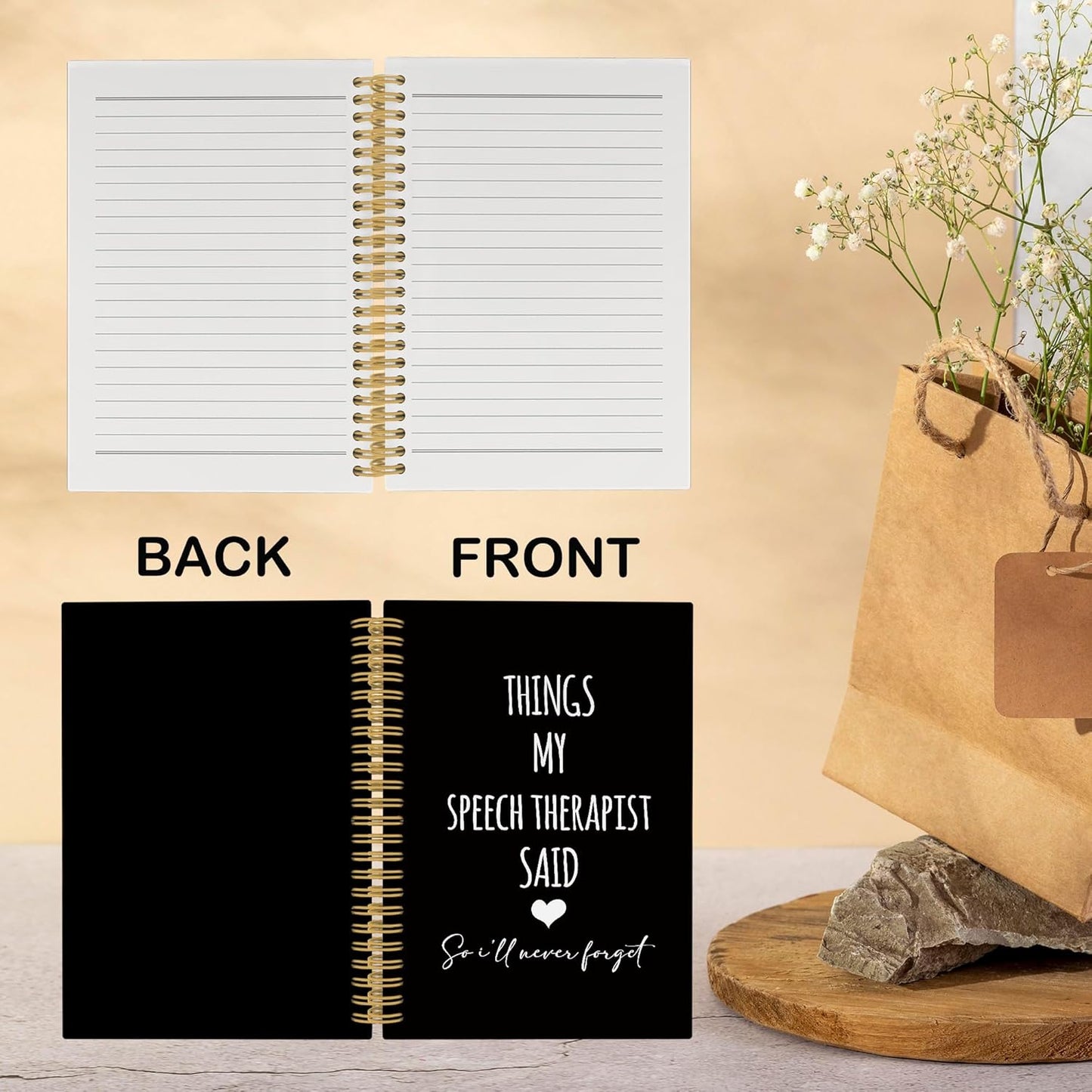 CUANFDDSF Speech Therapy Gifts Notebook, Mental Health Therapy Journal Notebooks for Women, SLP Speech Language Pathologist Gifts,Writing Pads， Mental Health Hardcover Spiral Notebook 5.5x8.3 Inch