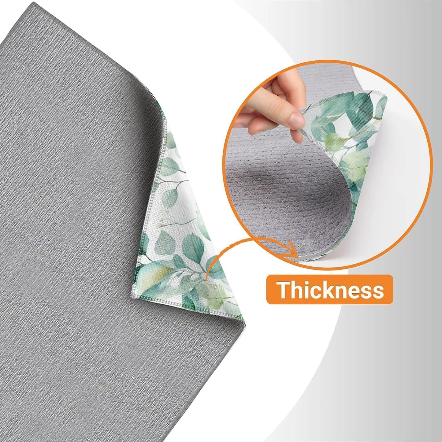 Dish Drying Mat For Kitchen Counter, Sage Green Microfiber Absorbent Dish Drainer Rack Pad Reusable Large 18x24in Drying Mat