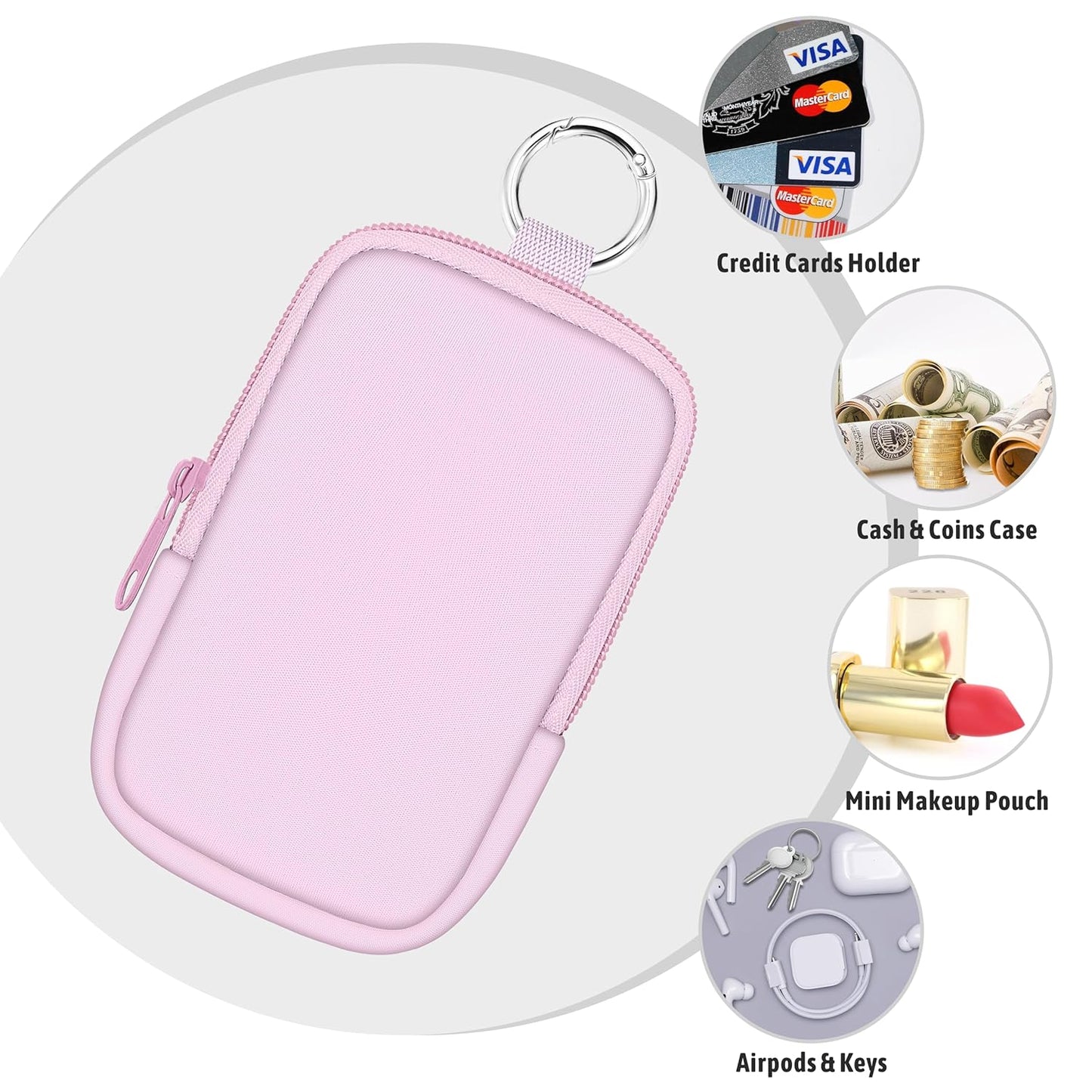 Hand Sanitizer Spray Case, Hand Sanitizer Holder Zippered Pouch, Cute Fashion Accessory with Snap Hook for Glow Mist and Power Mist 1FL OZ, PK