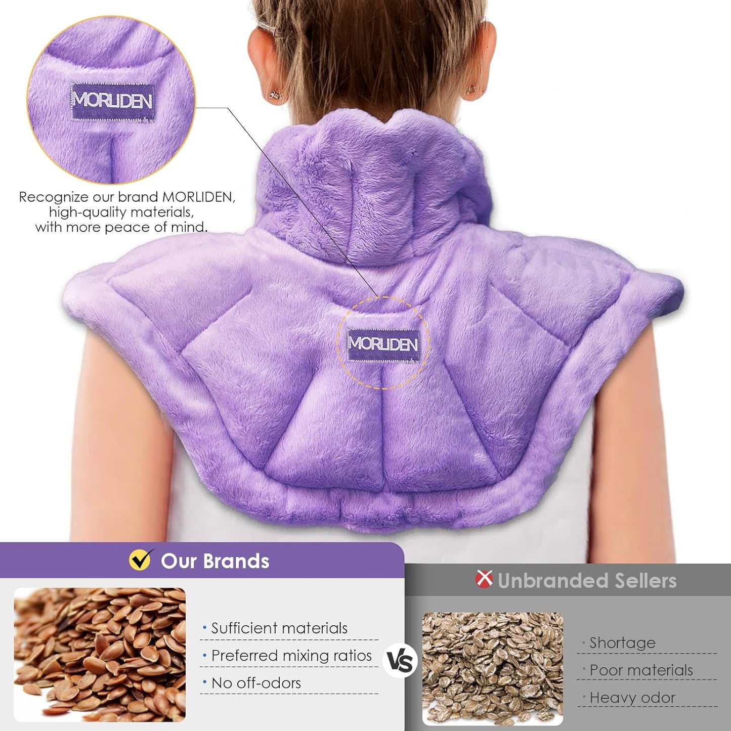 Microwavable Heated Neck Wrap Warmer and Shoulder Heating Pad Microwave, Weighted Microwave Heating Pad for Neck and Shoulders Hot and Cold Compress