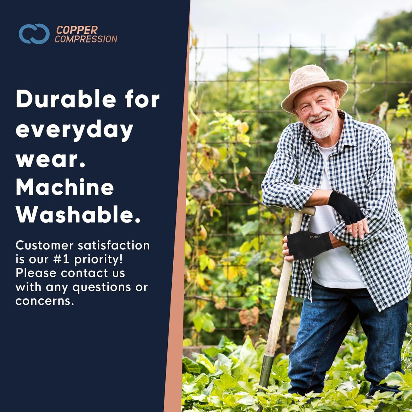 Copper Compression Arthritis Gloves | Fingerless Arthritis Carpal Tunnel Pain Relief Gloves For Men & Women | Hand Support Wrist Brace For Rheumatoid, Tendonitis, Swelling, Crocheting 2 Pairs Black M