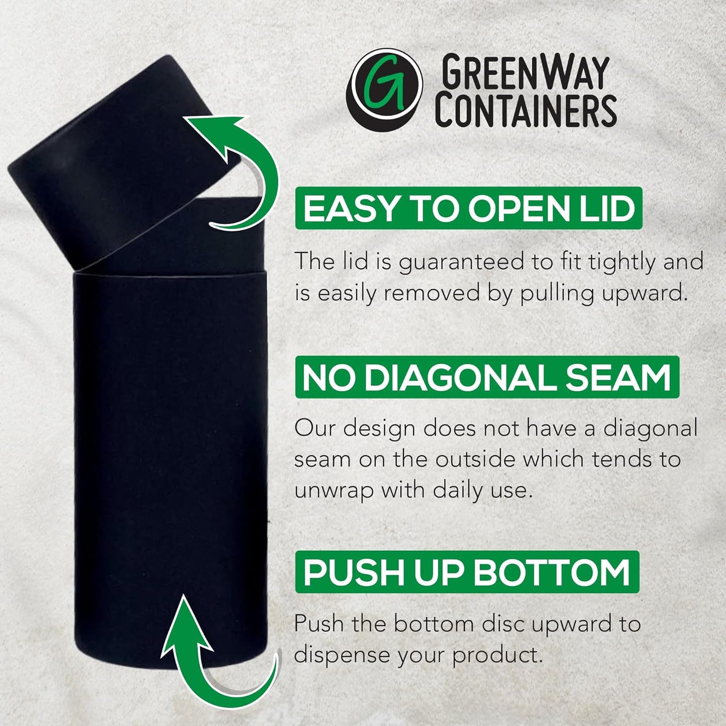 GreenWay 2.5oz / 70g Kraft Paperboard Deodorant Tubes with Lids - 25 Pack Solid Perfume Refillable DIY Cosmetic Containers - Deodorant Containers Lotion Tubes Empty Holder Kraft - White