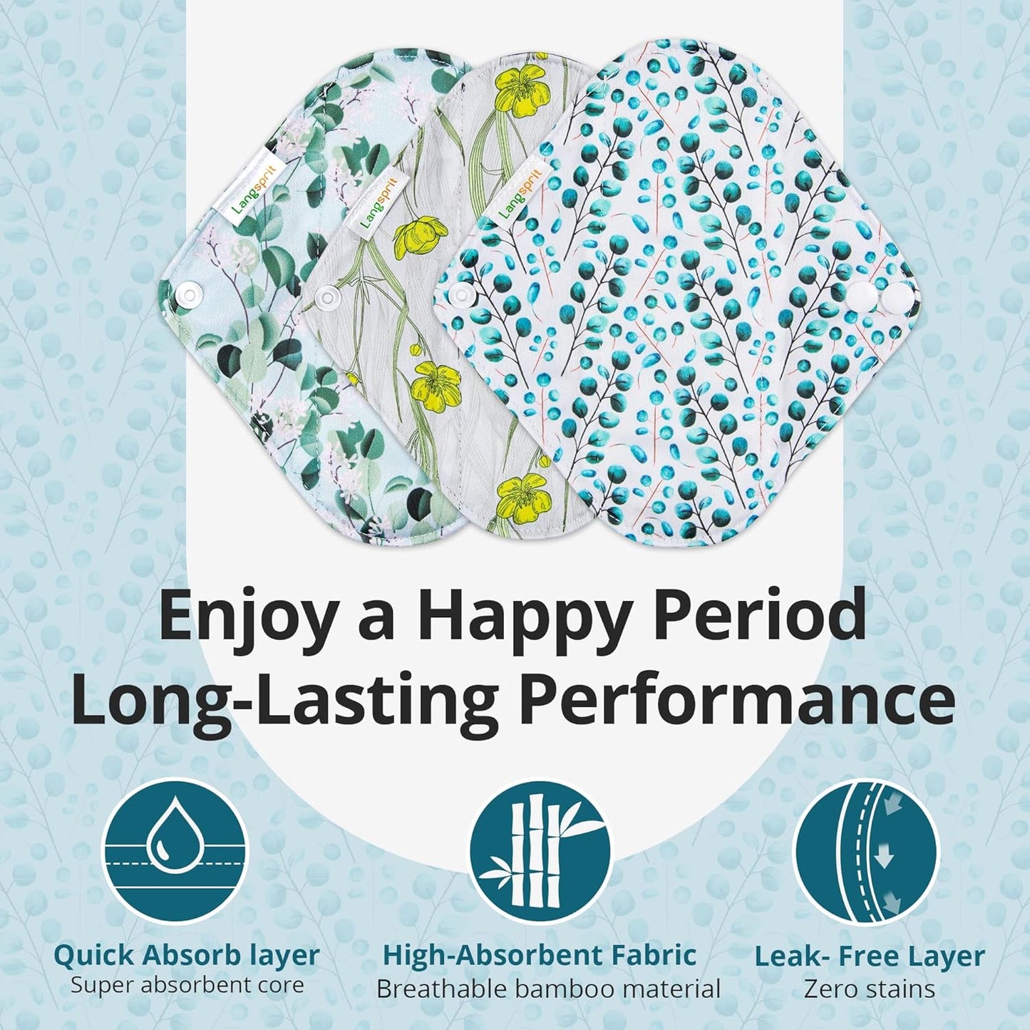 7pcs Set 1 pc Mini Wet Bag +6pcs Absorbent Reusable Sanitary Pads/Washable Cloth Menstrual Pads(Autumn,S)…