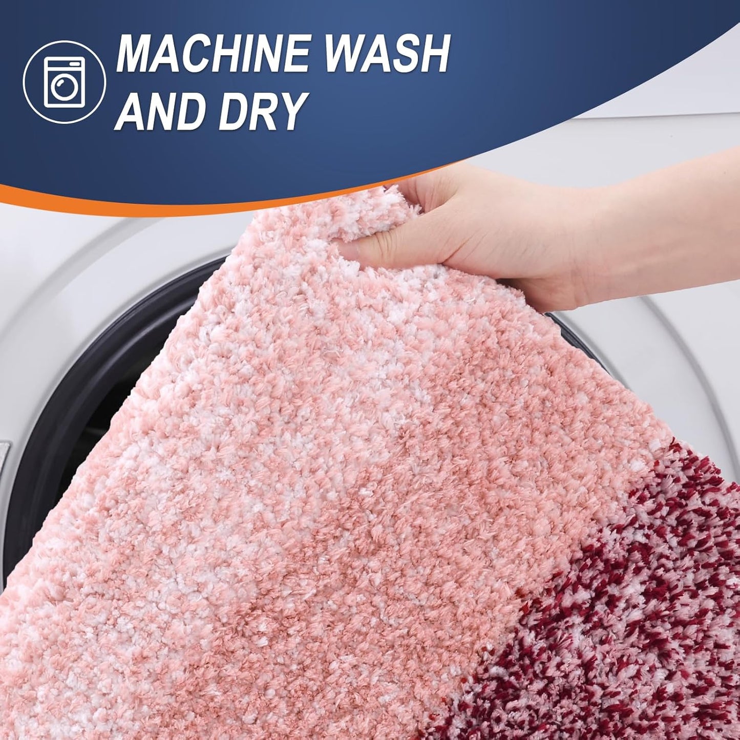 OLANLY Bathroom Runner Rugs 54x24, Extra Soft Absorbent Microfiber Bath Rugs, Rubber Backing, Quick Dry, Machine Washable Bath Mats for Bathroom Floor, Tub and Shower, Home Decor Accessories, Red