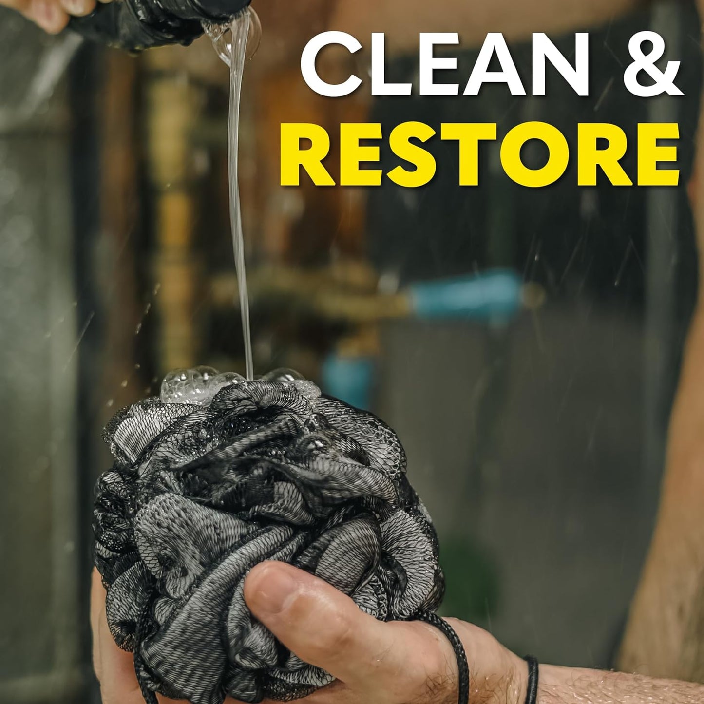 The Beard Club Premium Exfoliating Loofah Sponge - Soft Shower Body Scrubber for Men & Women, Large Bath Loofah for Luxurious Skin Care, Durable Shower Pouf & Bathing Accessories in Stylish Design