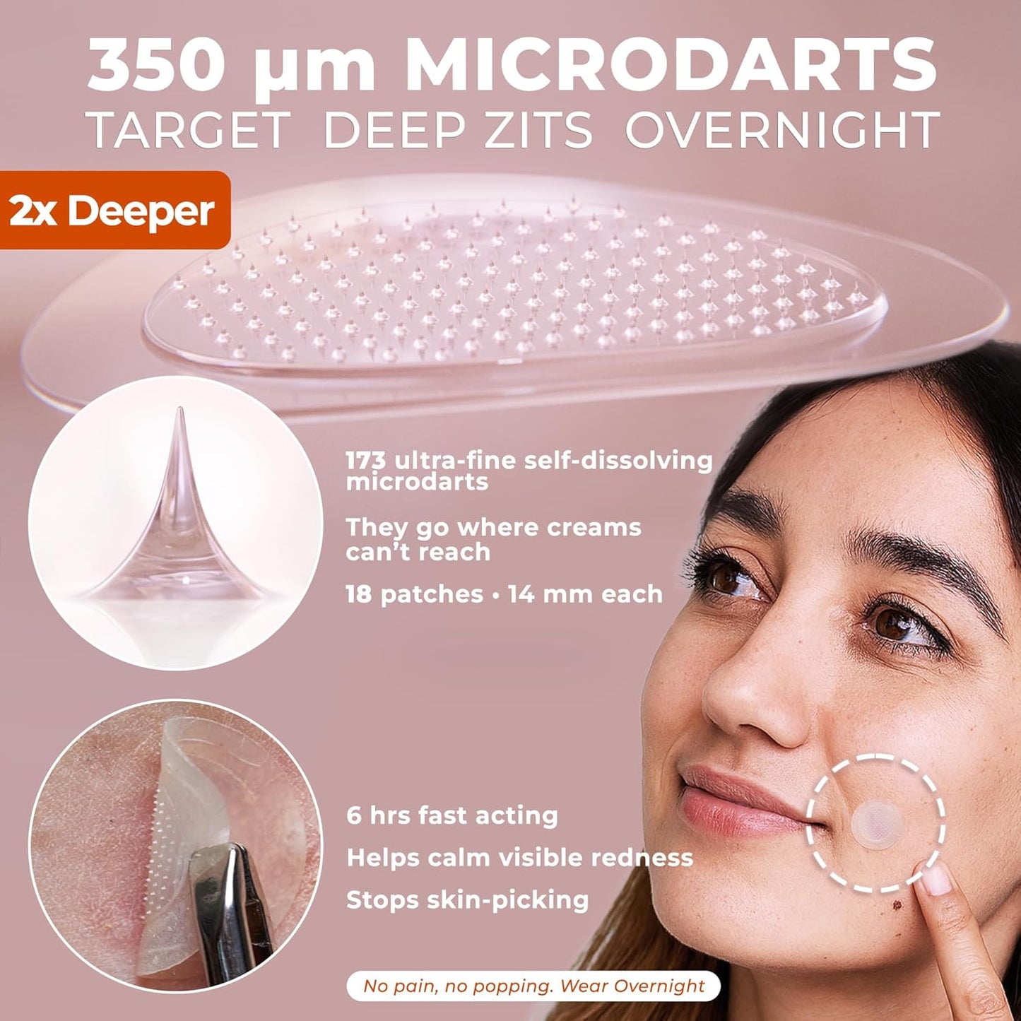 OMMA Korean Microdart Acne Patch, Cystic Acne Treatment, Micropoint Pimple Patches for Face for Early-Stage Painful Zits, Salicylic Acid & Tea Tree - 14 mm Zit Stickers (18 Count)