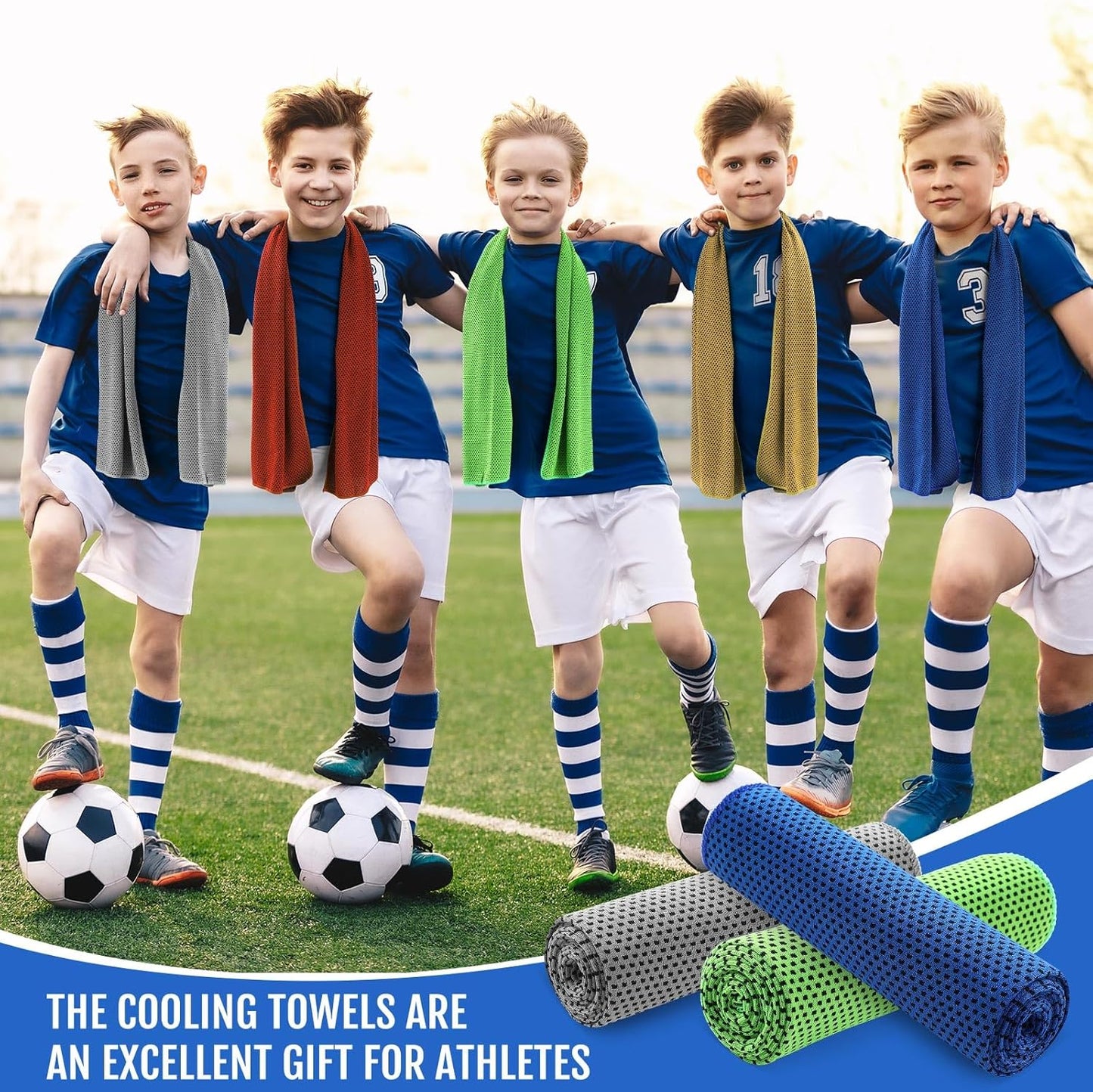 Hosuly 30 Pack Cooling Towels, 40"x12" Ice Breathable Soft Chilly Sweat Rag Microfiber Workout Rags for Gym Cooling Towels for Neck and Face for Yoga Golf Sport Running