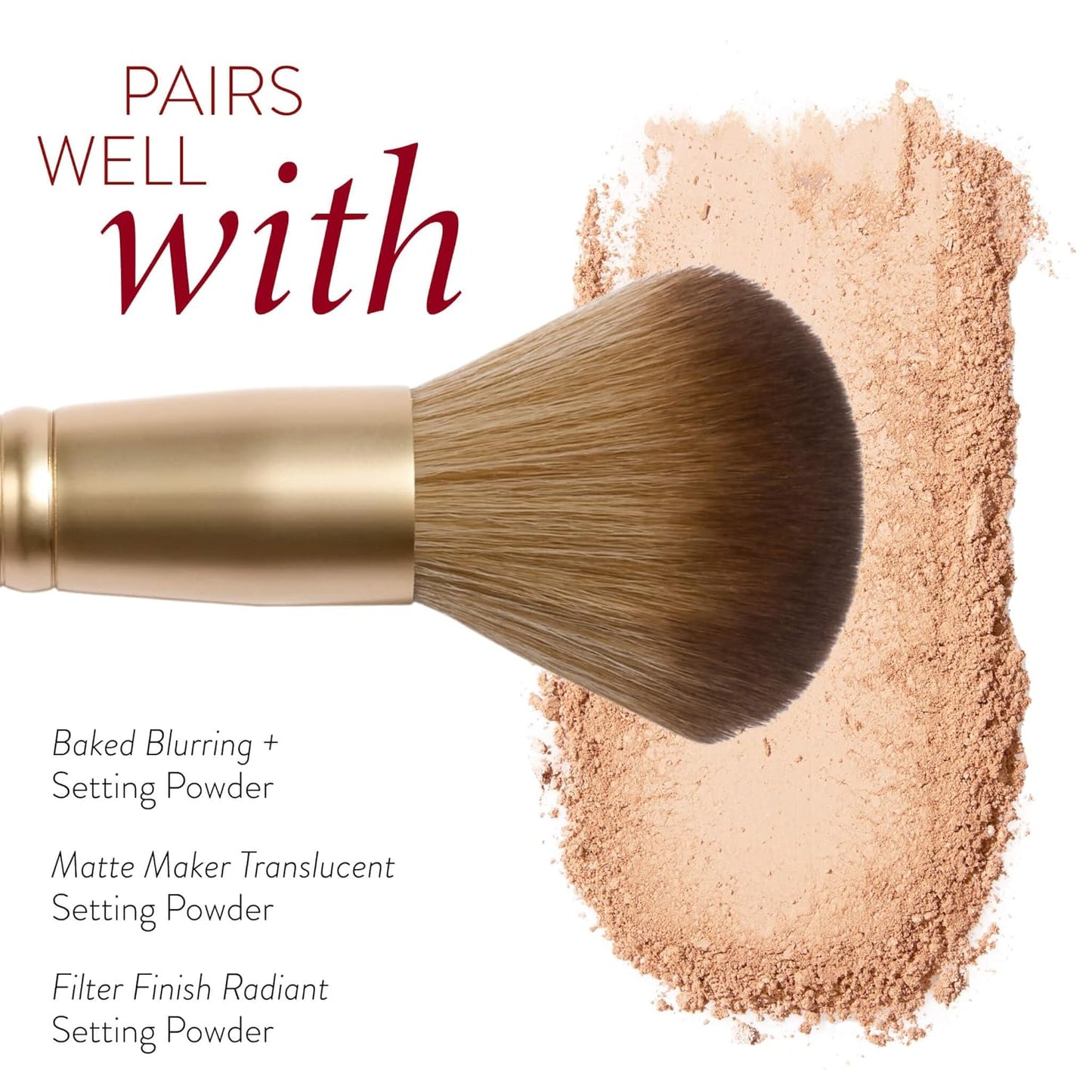 LAURA GELLER NEW YORK Setting Powder Brush - Makeup Brush for Setting - Set Face Makeup without Caking - Smooth Finish